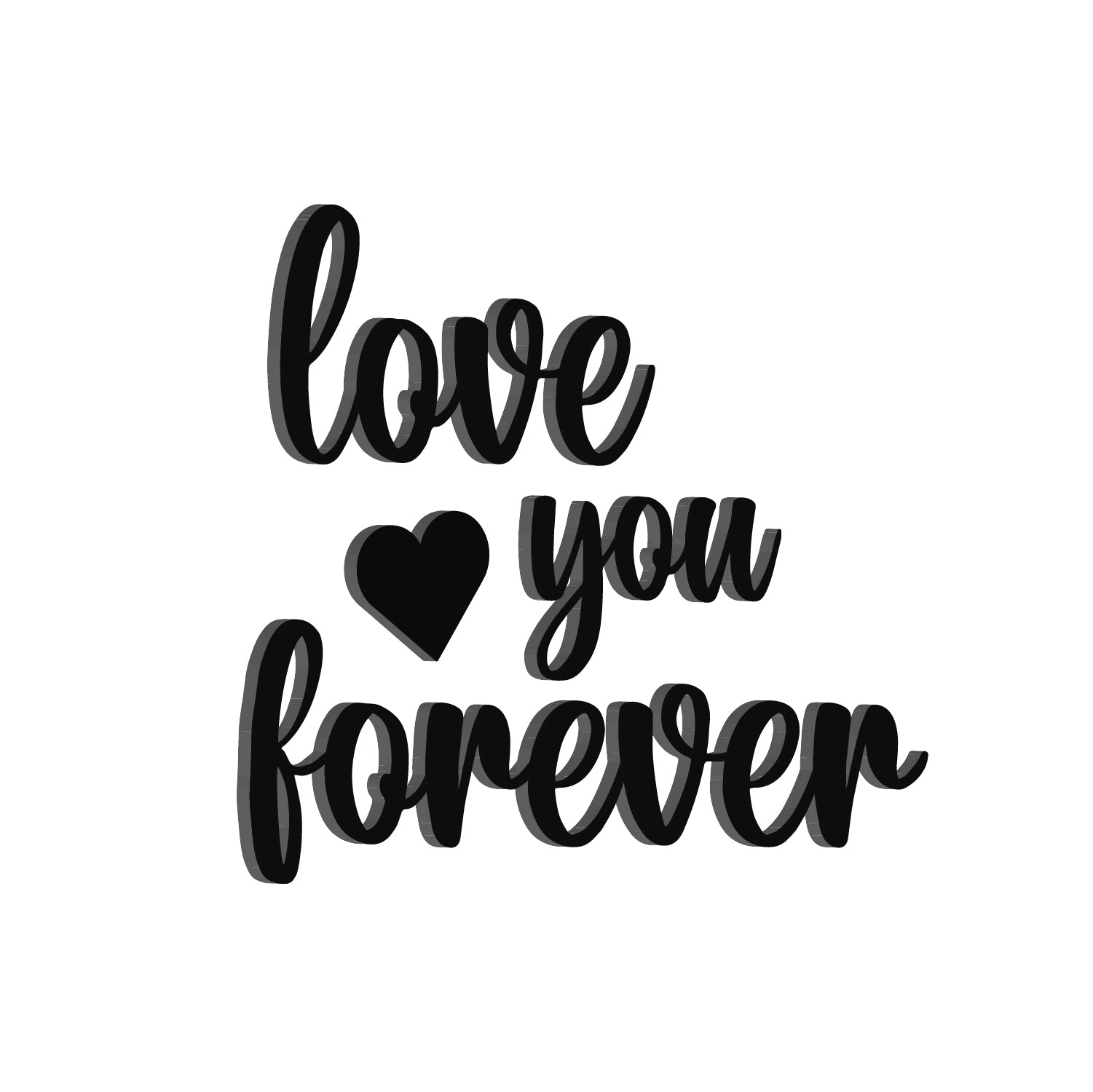 Love You Forever Black Engineered Wood Wall Art Cutout, Ready To Hang Home Decor 1