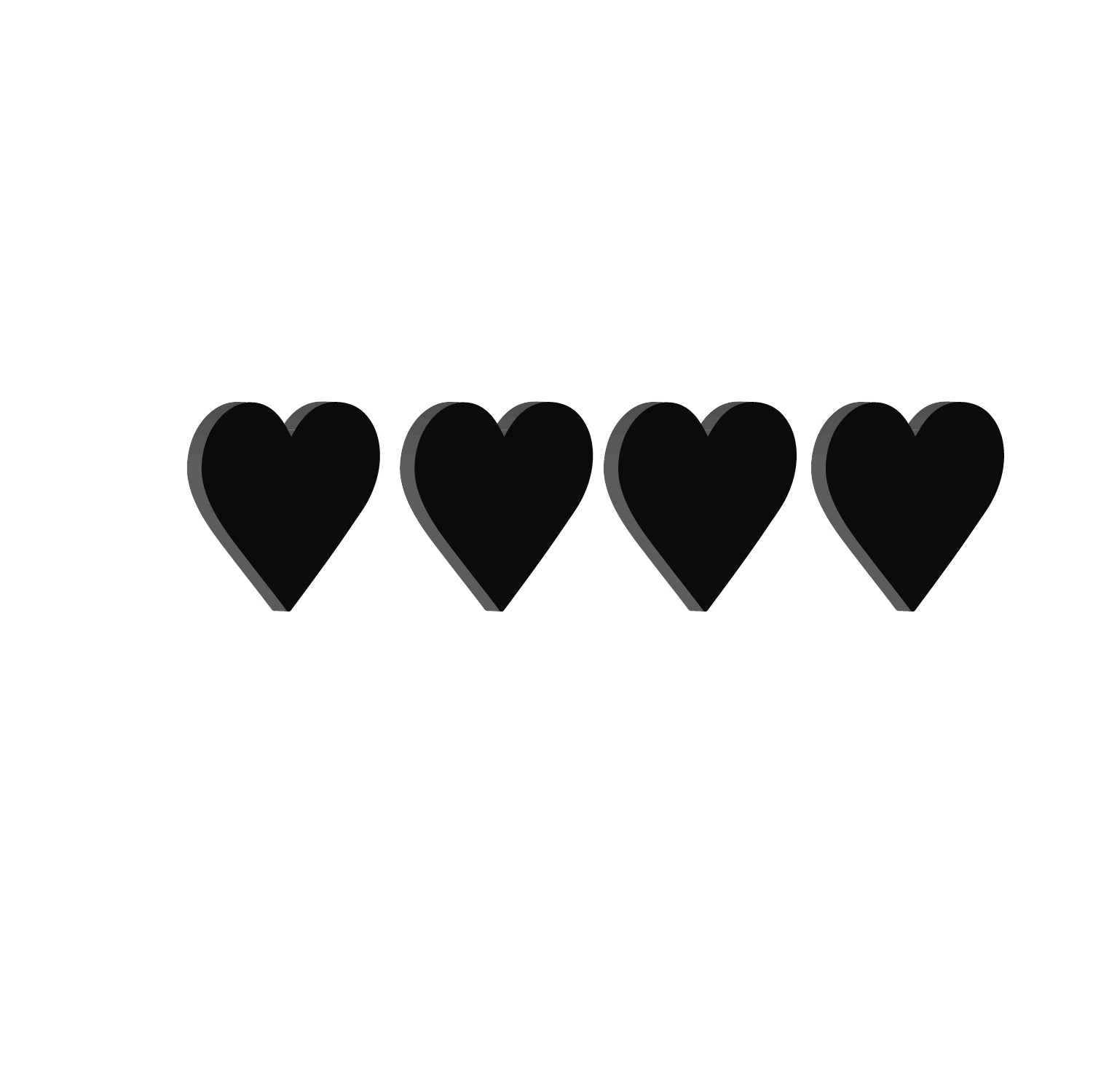 Set of 4 "Hearts" Black MDF Engineered Wooden Wall Art/Hanging Cutout for Home Décor 1