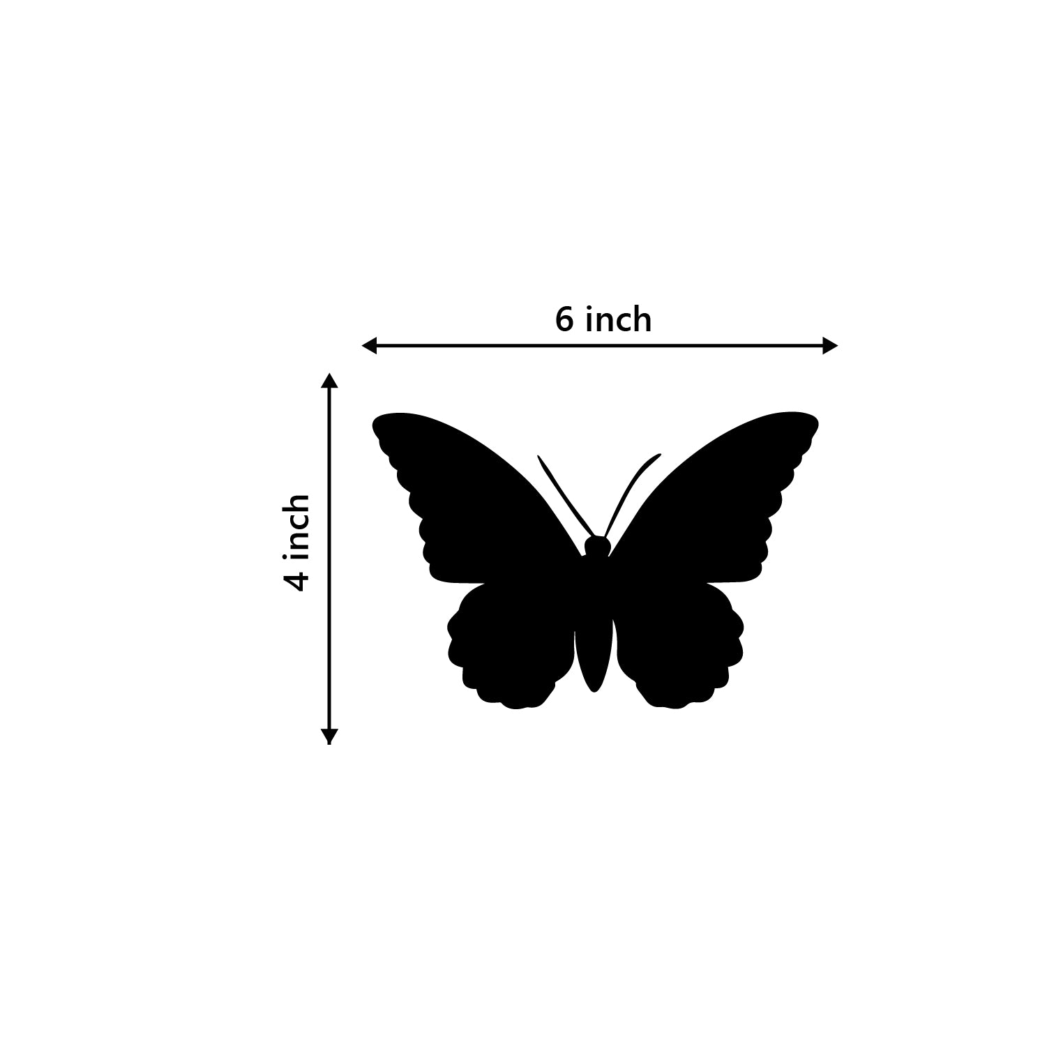 Set of 3 "Butterflies" Black Engineered Wood Wall Art Cutout, Ready to Hang Home Decor 2
