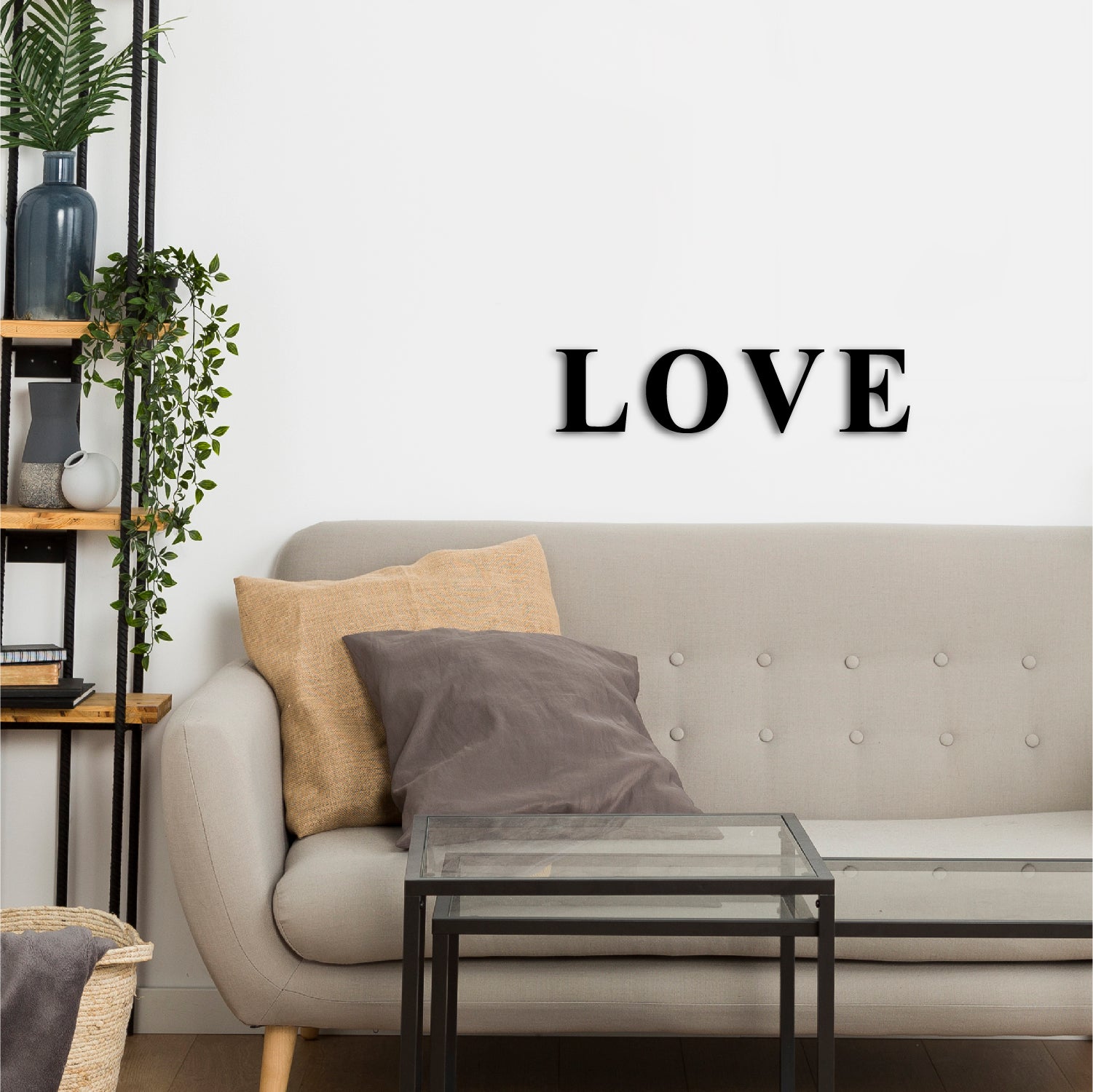 "LOVE" Black Engineered Wood Wall Art Cutout, Ready to Hang Home Decor 4