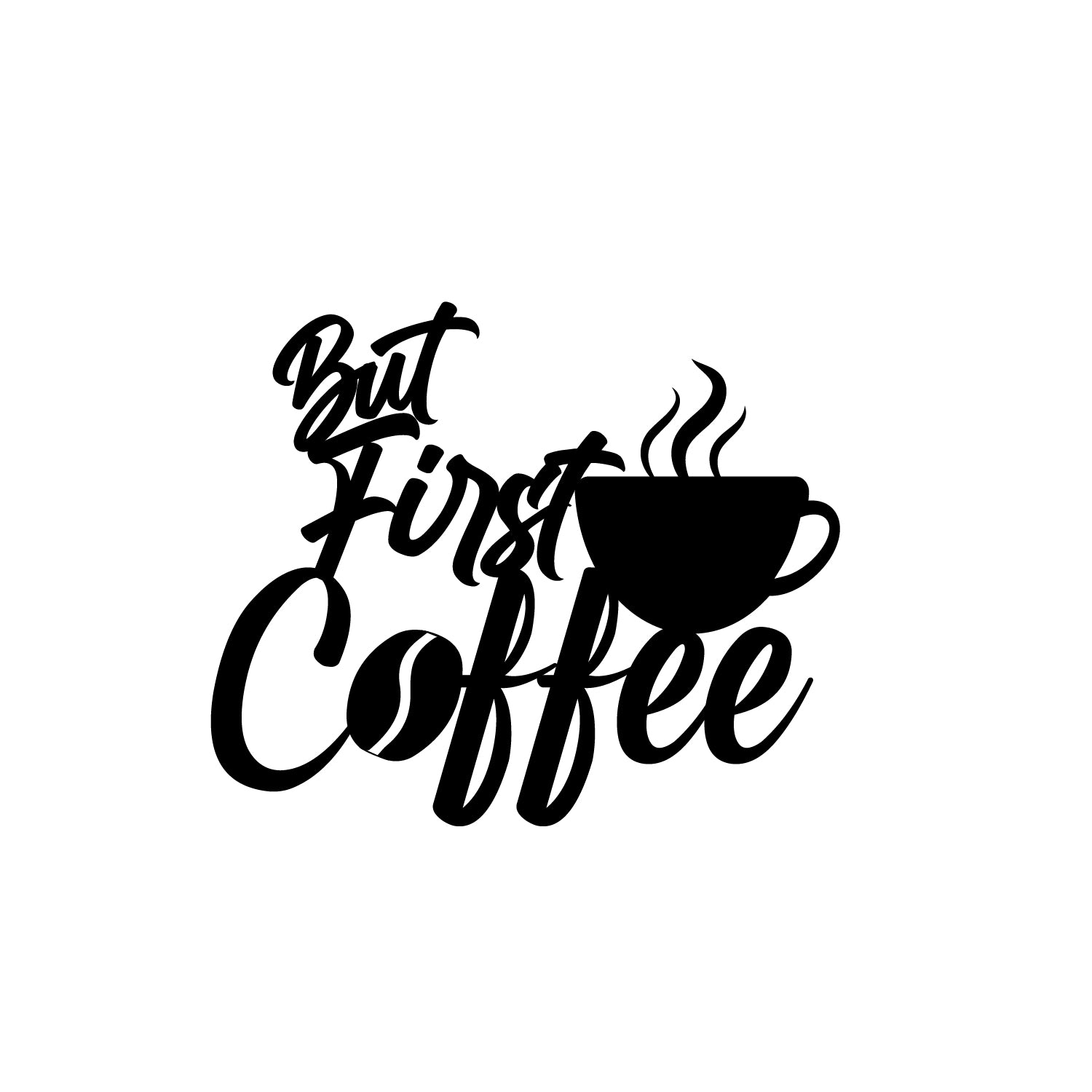 But First Coffee With Mugblack Engineered Wood Wall Art Cutout, Ready To Hang Home Decor