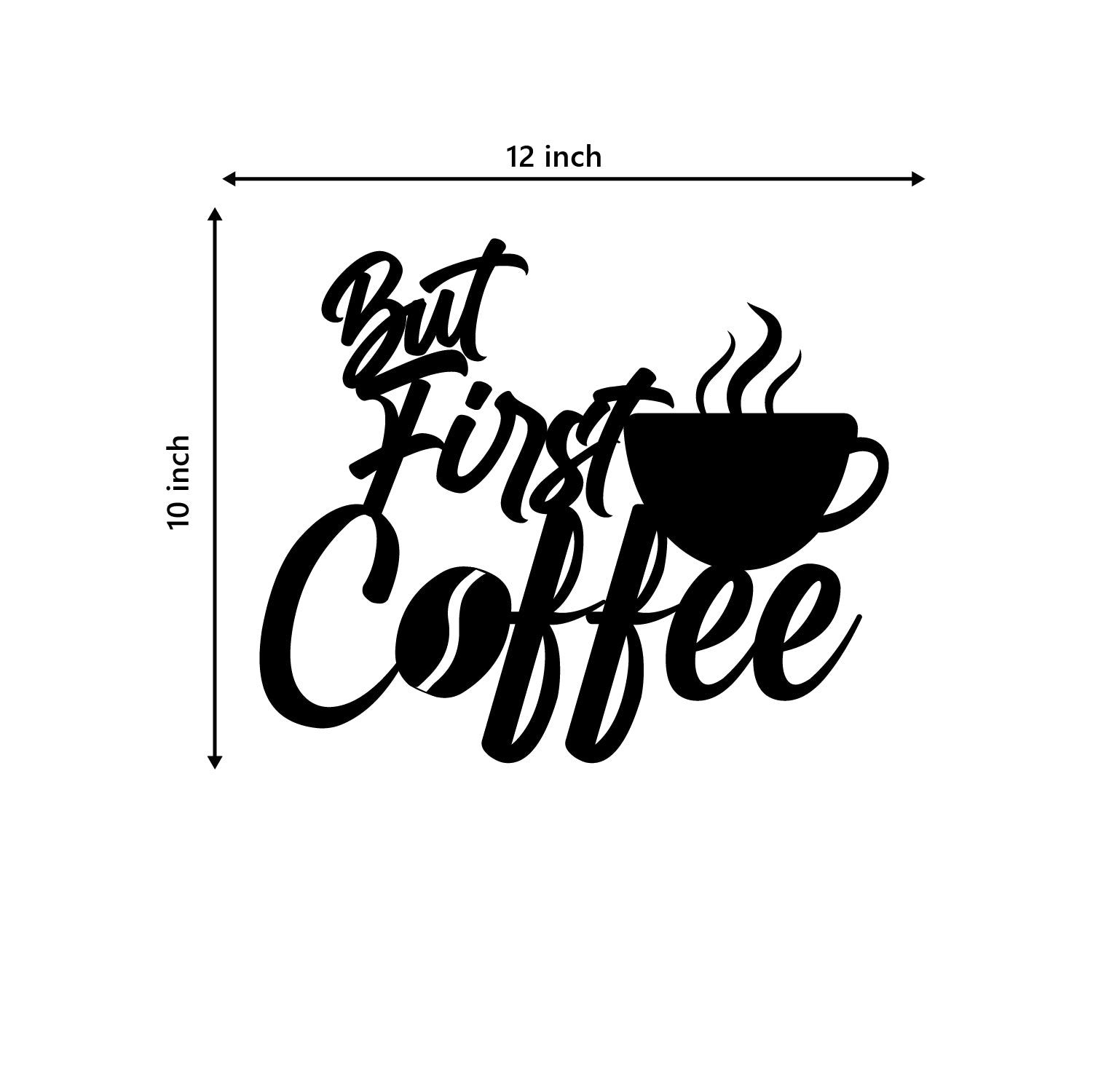 But First Coffee With Mugblack Engineered Wood Wall Art Cutout, Ready To Hang Home Decor 2