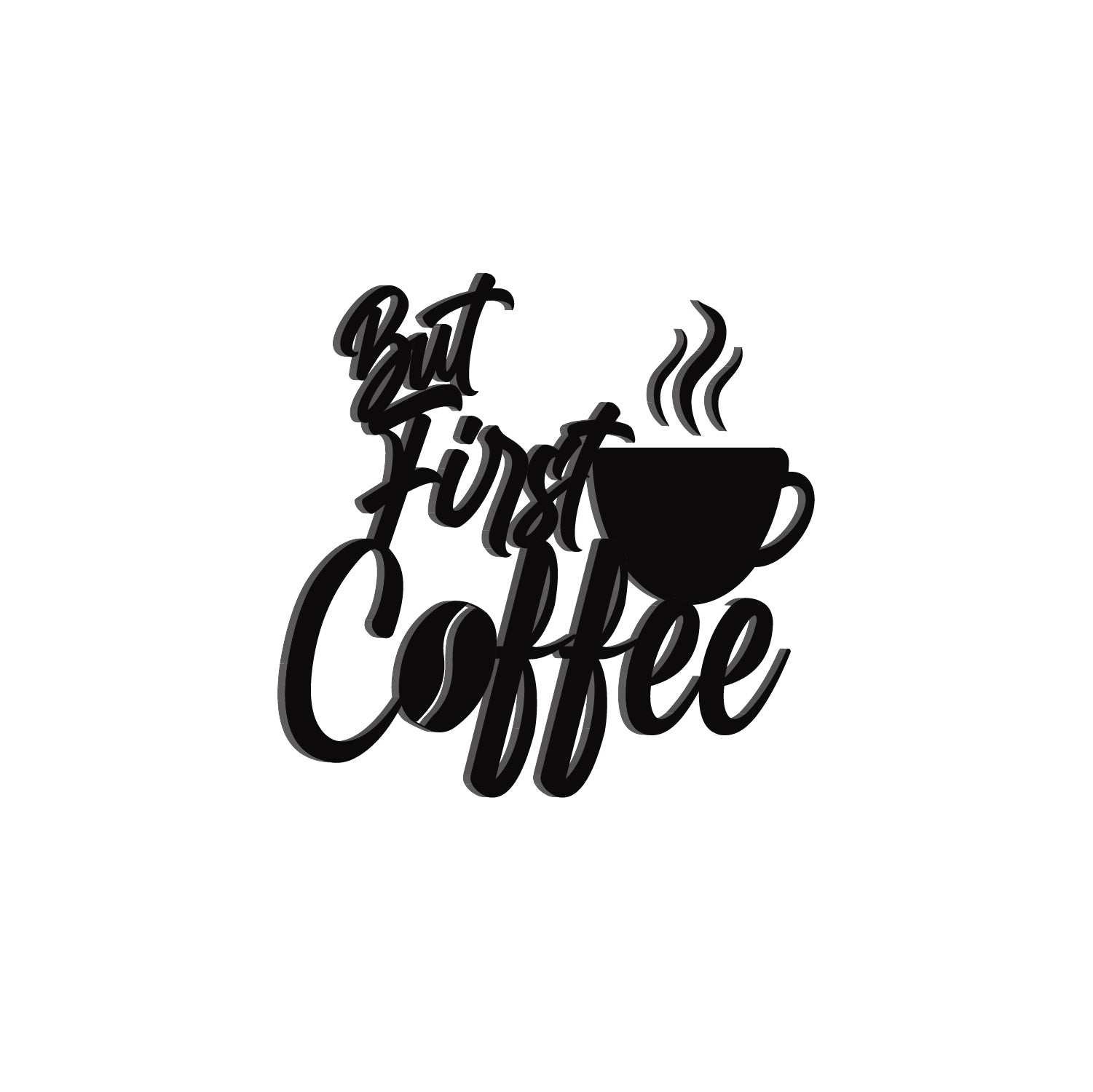 But First Coffee With Mugblack Engineered Wood Wall Art Cutout, Ready To Hang Home Decor 1