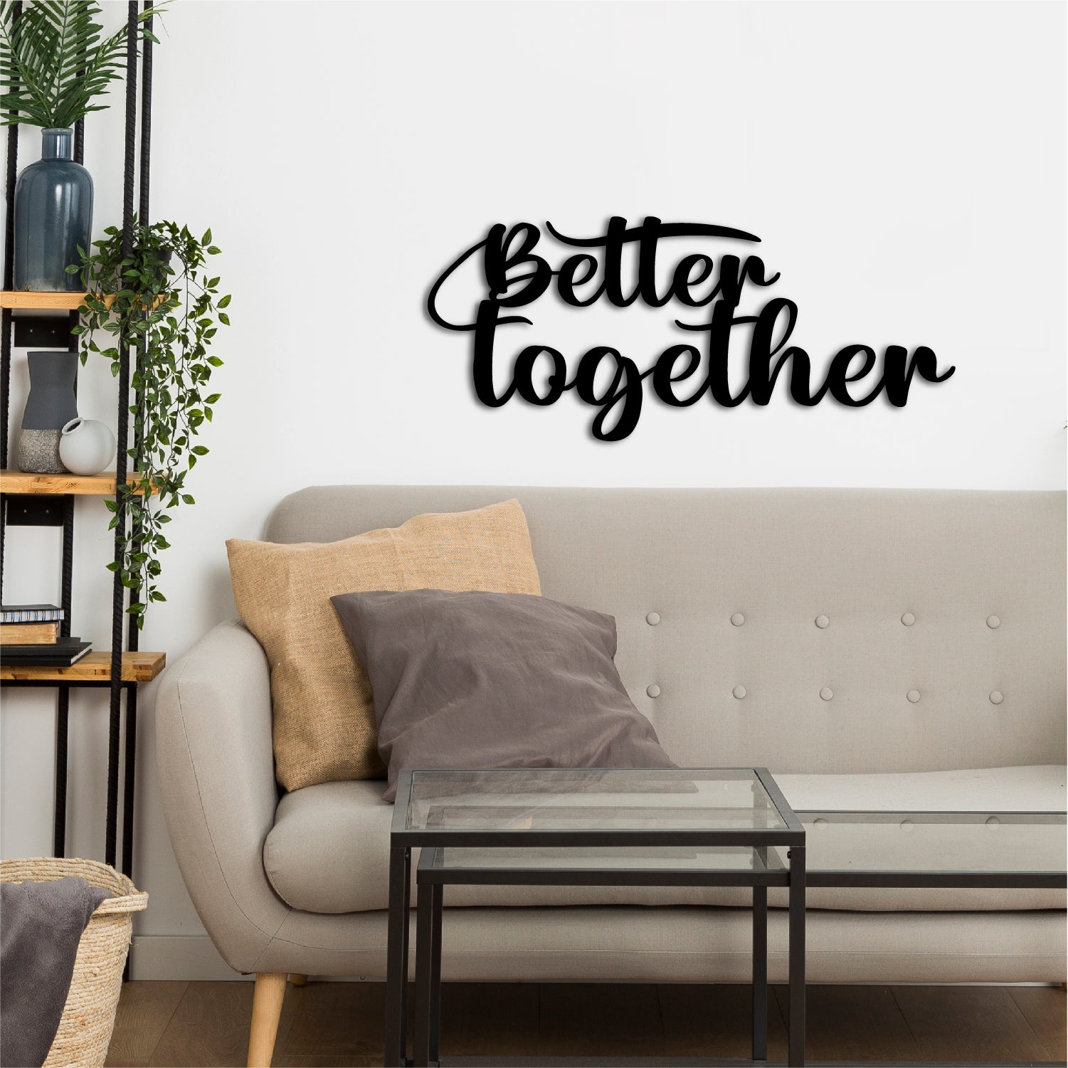 Better Together Black Engineered Wood Wall Art Cutout, Ready To Hang Home Decor 4