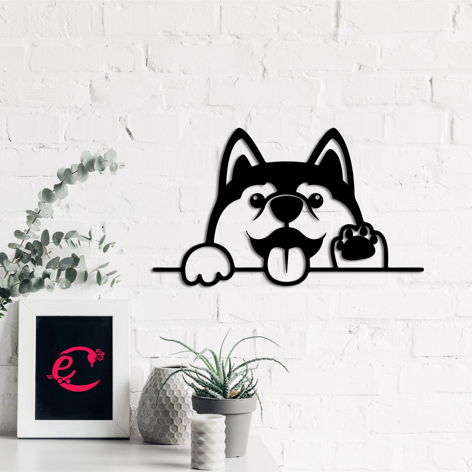 Dog Face Black Engineered Wood Wall Art Cutout, Ready To Hang Home Decor 3