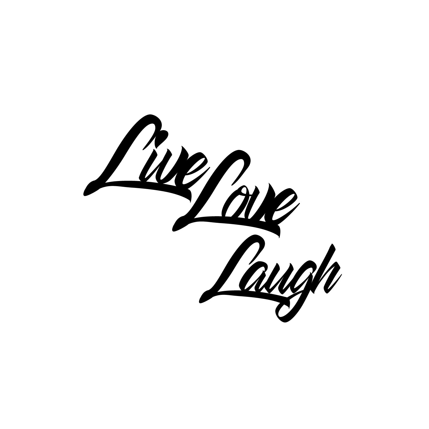 "Live Love Laugh" Black MDF Engineered Wooden Wall Art/Hanging Cutout for Home Decor