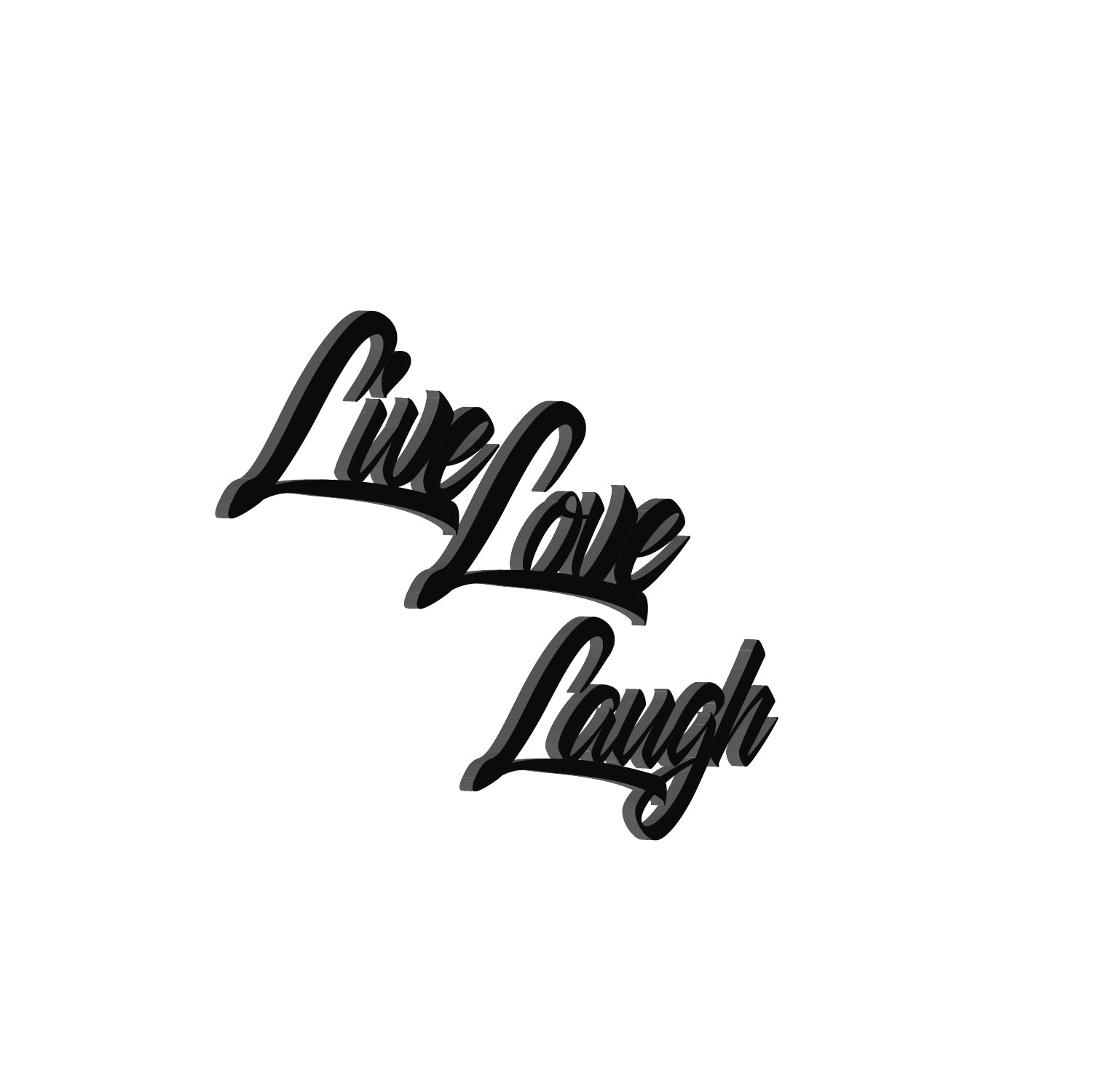 "Live Love Laugh" Black MDF Engineered Wooden Wall Art/Hanging Cutout for Home Decor 1