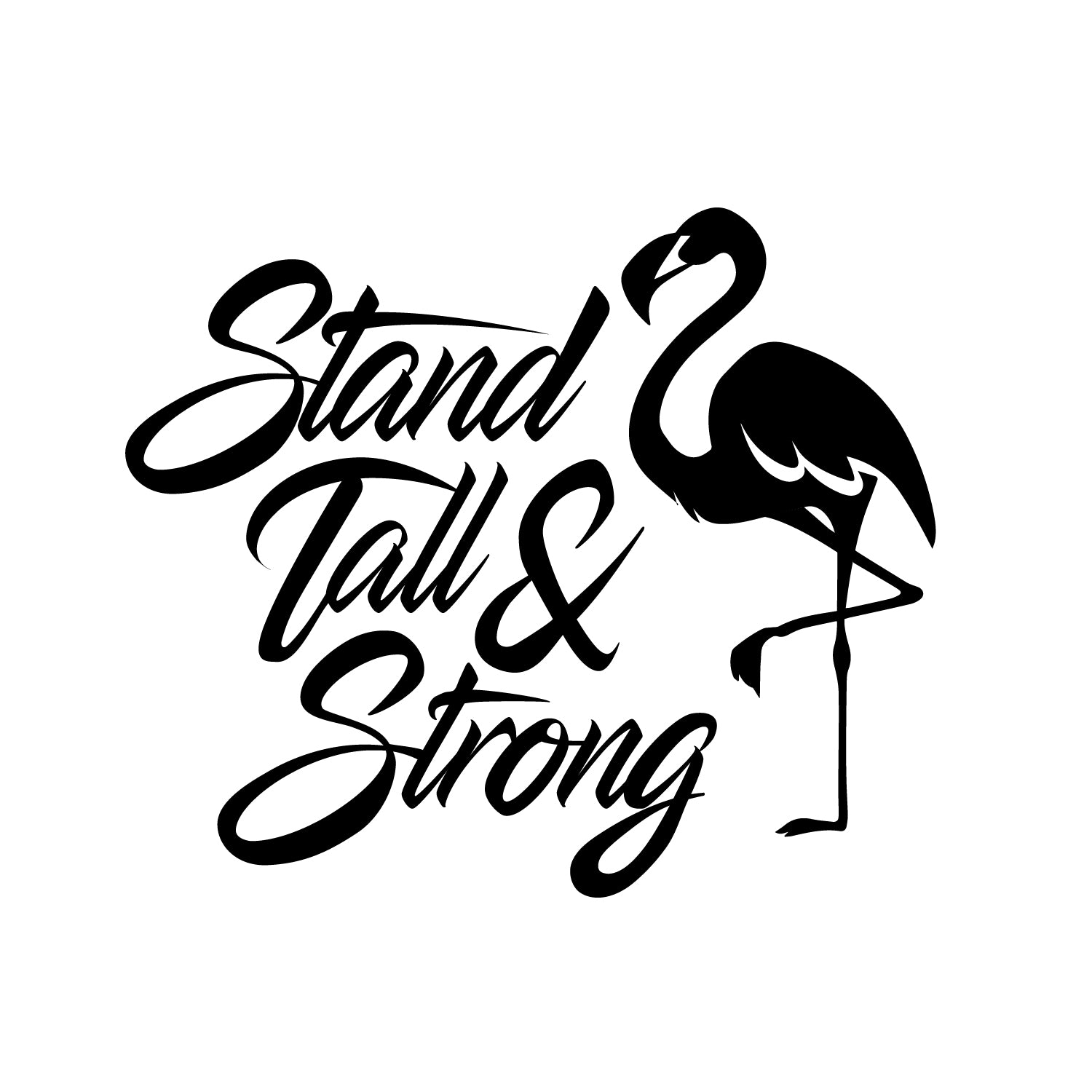 Stand Tall & Strong With A Flamingo Bird Black Engineered Wood Wall Art Cutout, Ready To Hang Home Decor