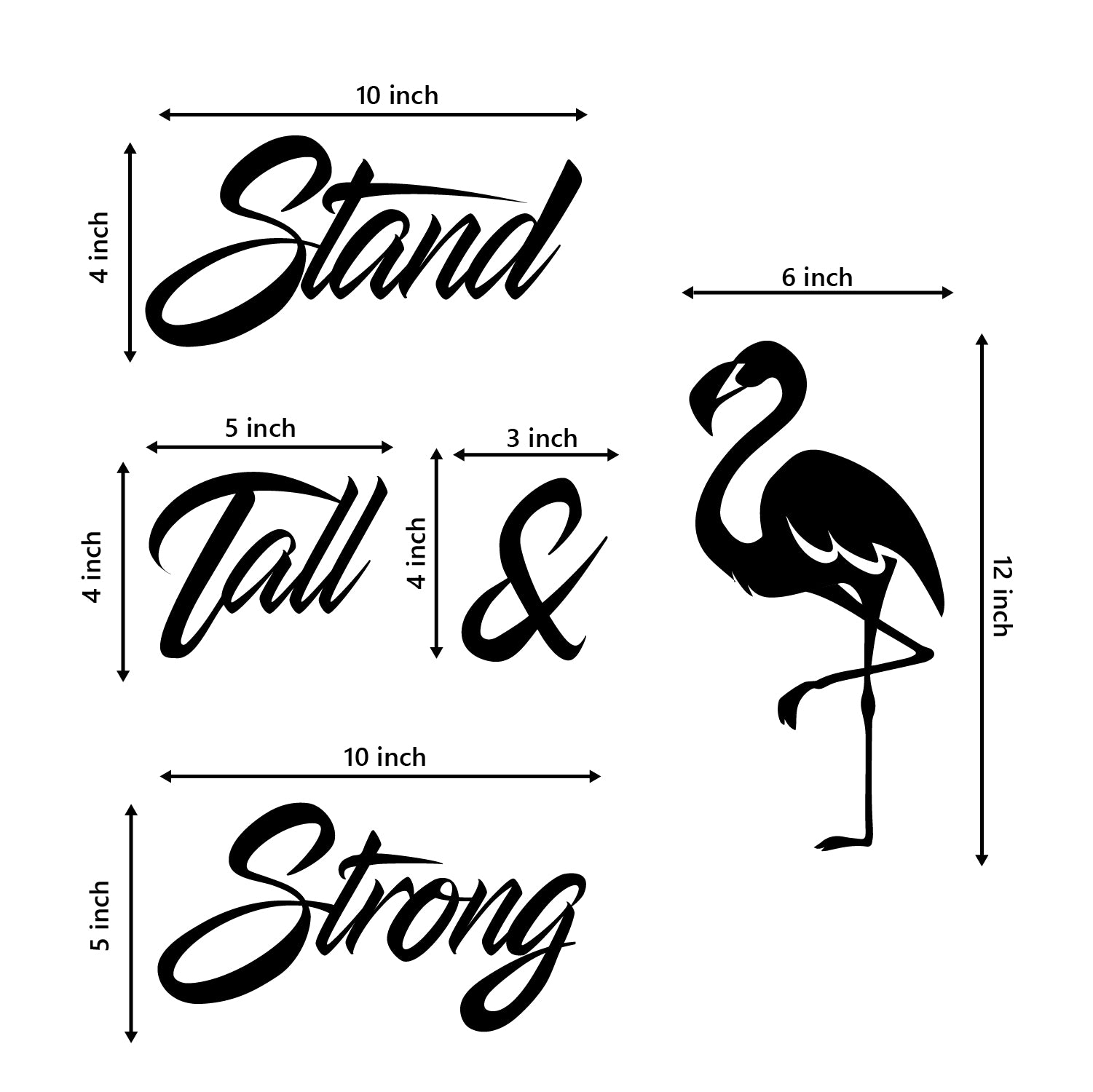 Stand Tall & Strong With A Flamingo Bird Black Engineered Wood Wall Art Cutout, Ready To Hang Home Decor 2
