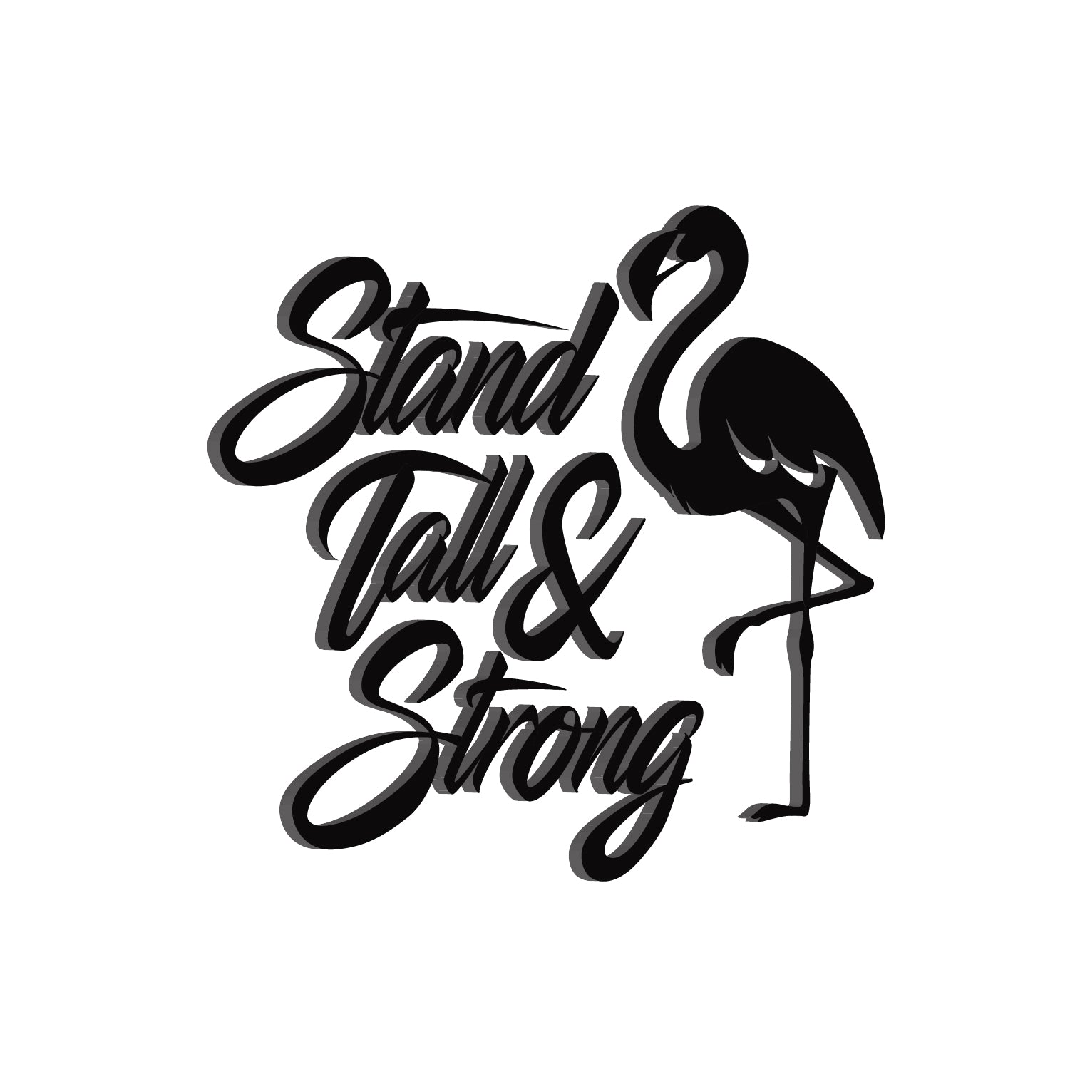 Stand Tall & Strong With A Flamingo Bird Black Engineered Wood Wall Art Cutout, Ready To Hang Home Decor 1