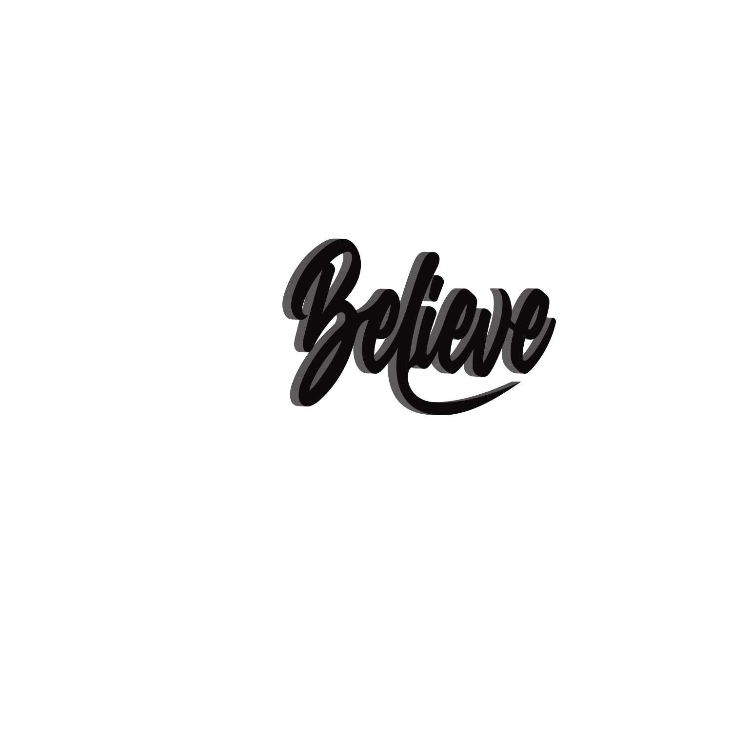"Believe" Black Engineered Wood Wall Art Cutout, Ready to Hang Home Decor 1