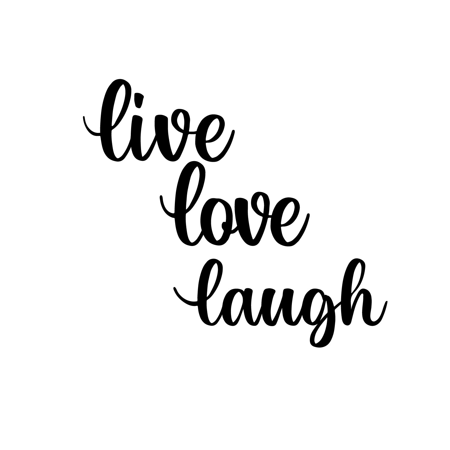 "Live Love Laugh" Black MDF Engineered Wooden Wall Art/Hanging Cutout for Home Decor 2