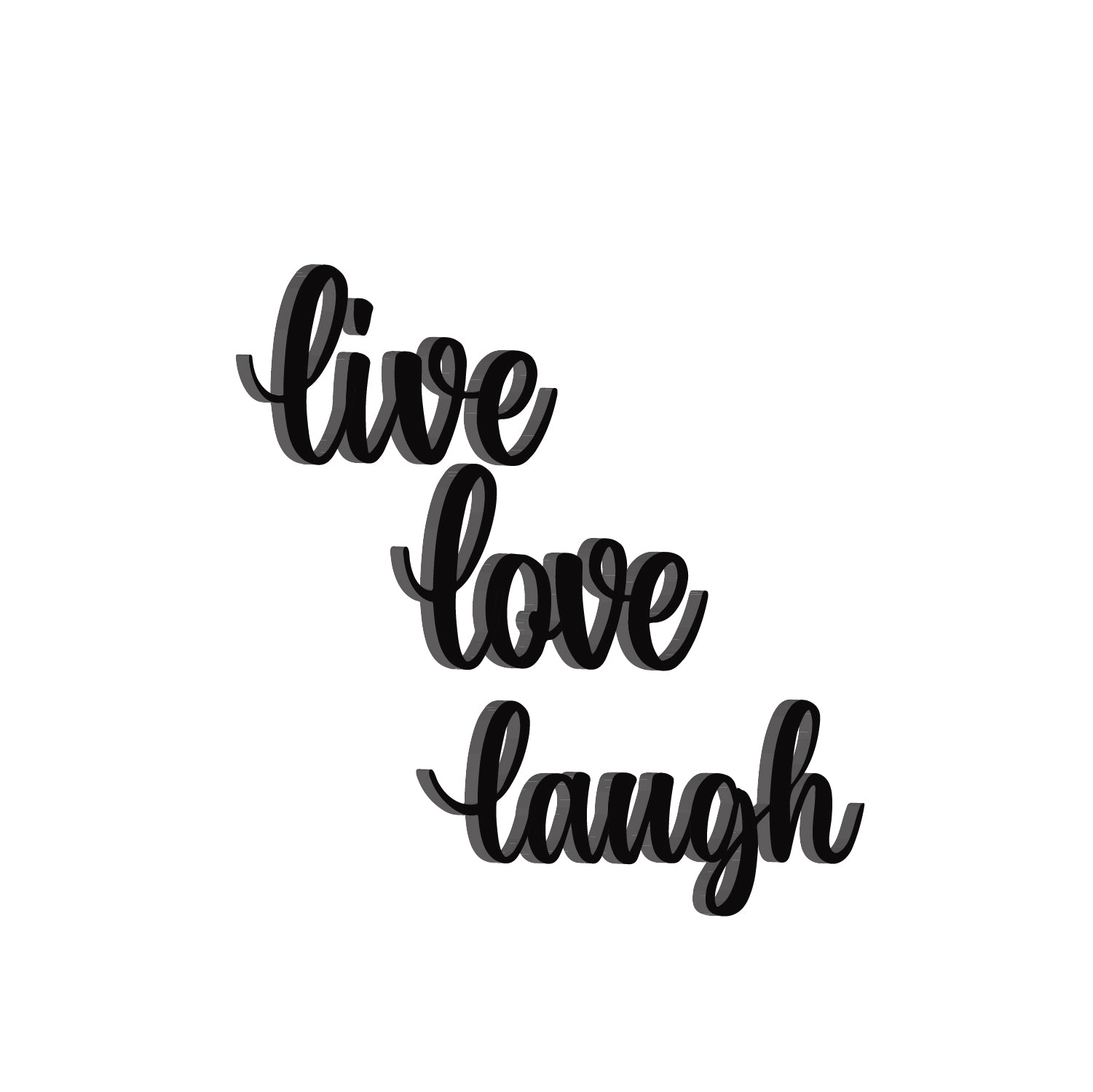 "Live Love Laugh" Black MDF Engineered Wooden Wall Art/Hanging Cutout for Home Decor 4