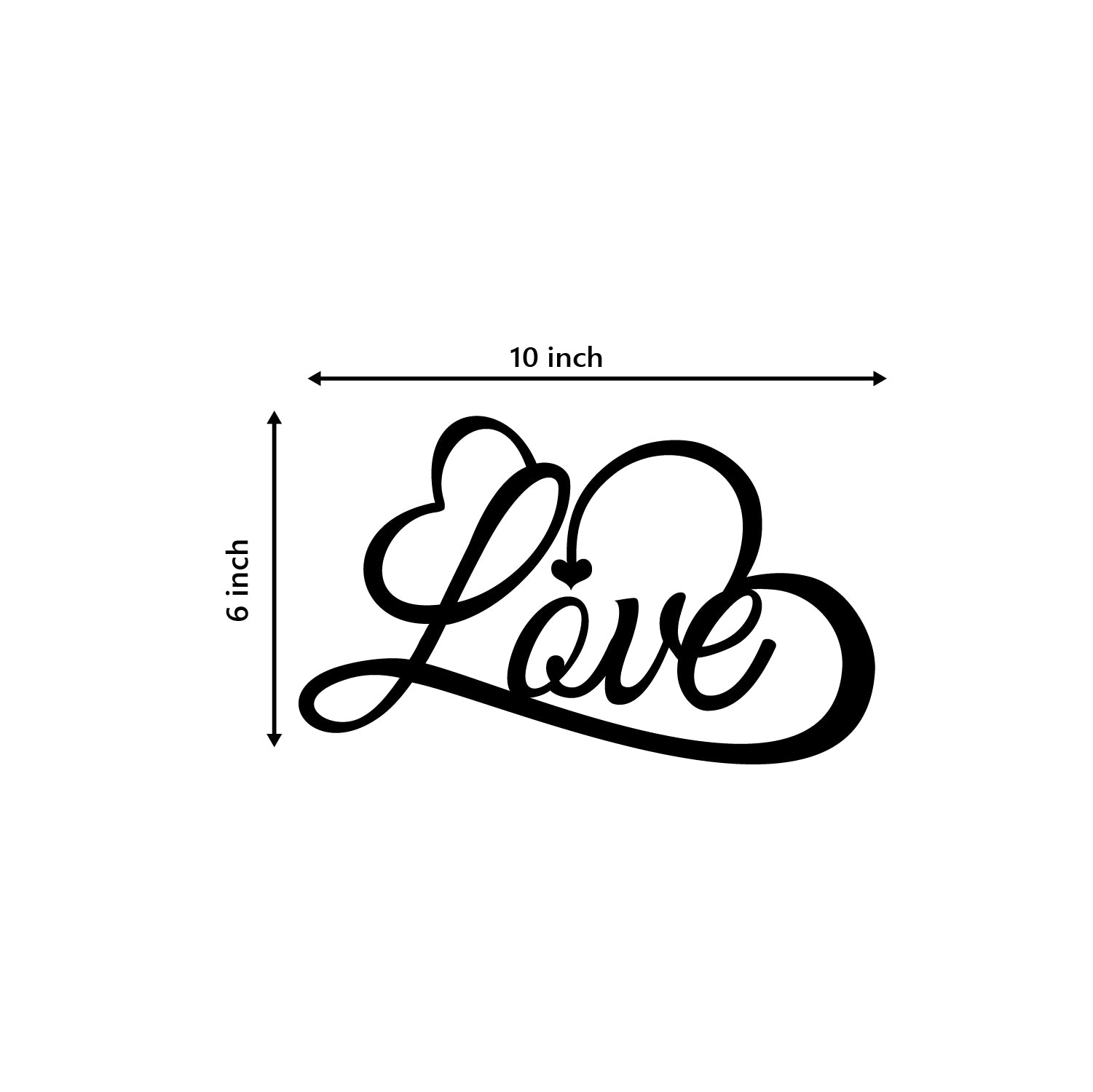 "Love with Hearts" Black Engineered Wood Wall Art Cutout, Ready to Hang Home Decor 3