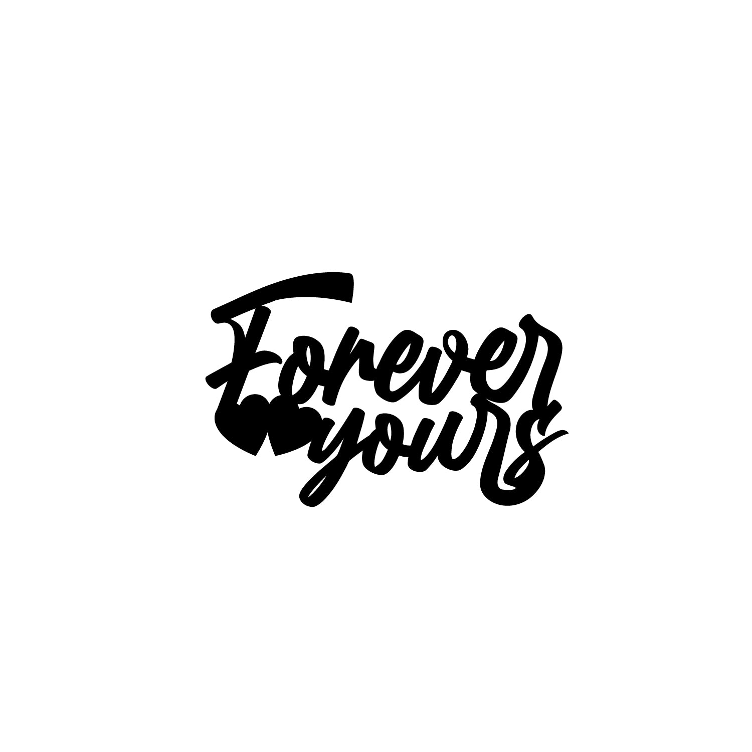 "Forever Yours" Love Theme Black Engineered Wood Wall Art Cutout, Ready to Hang Home Decor 2