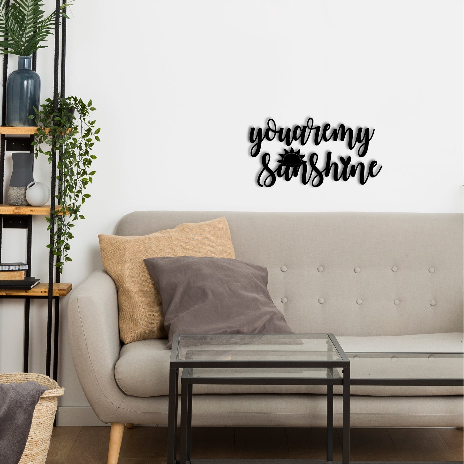 "You Are My Sunshine" Black Engineered Wood Wall Art Cutout, Ready to Hang Home Decor 1