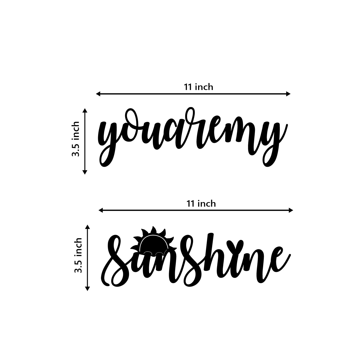 "You Are My Sunshine" Black Engineered Wood Wall Art Cutout, Ready to Hang Home Decor 3
