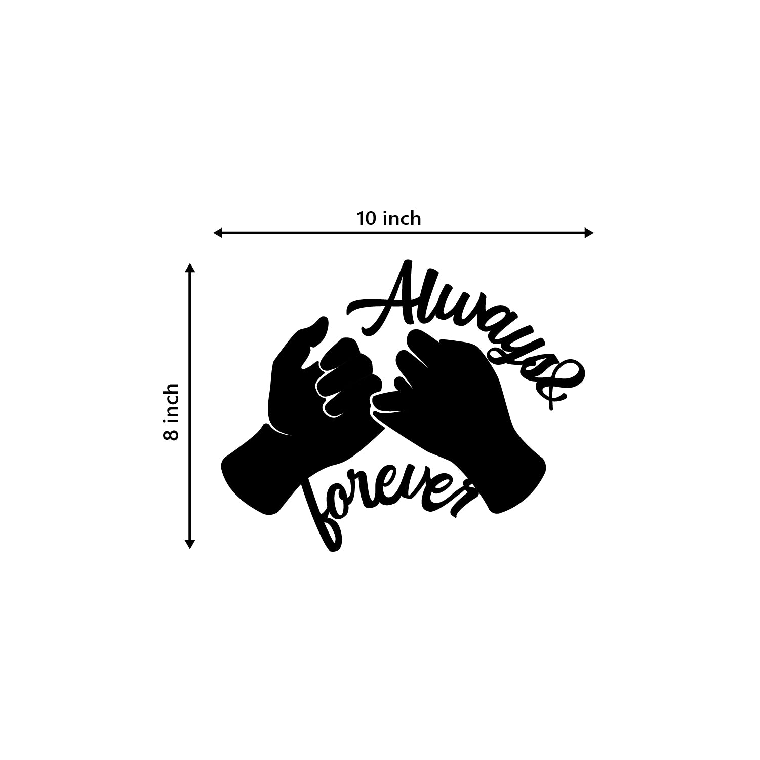 "Always & Forever" Love Theme Black Engineered Wood Wall Art Cutout, Ready to Hang Home Decor 3