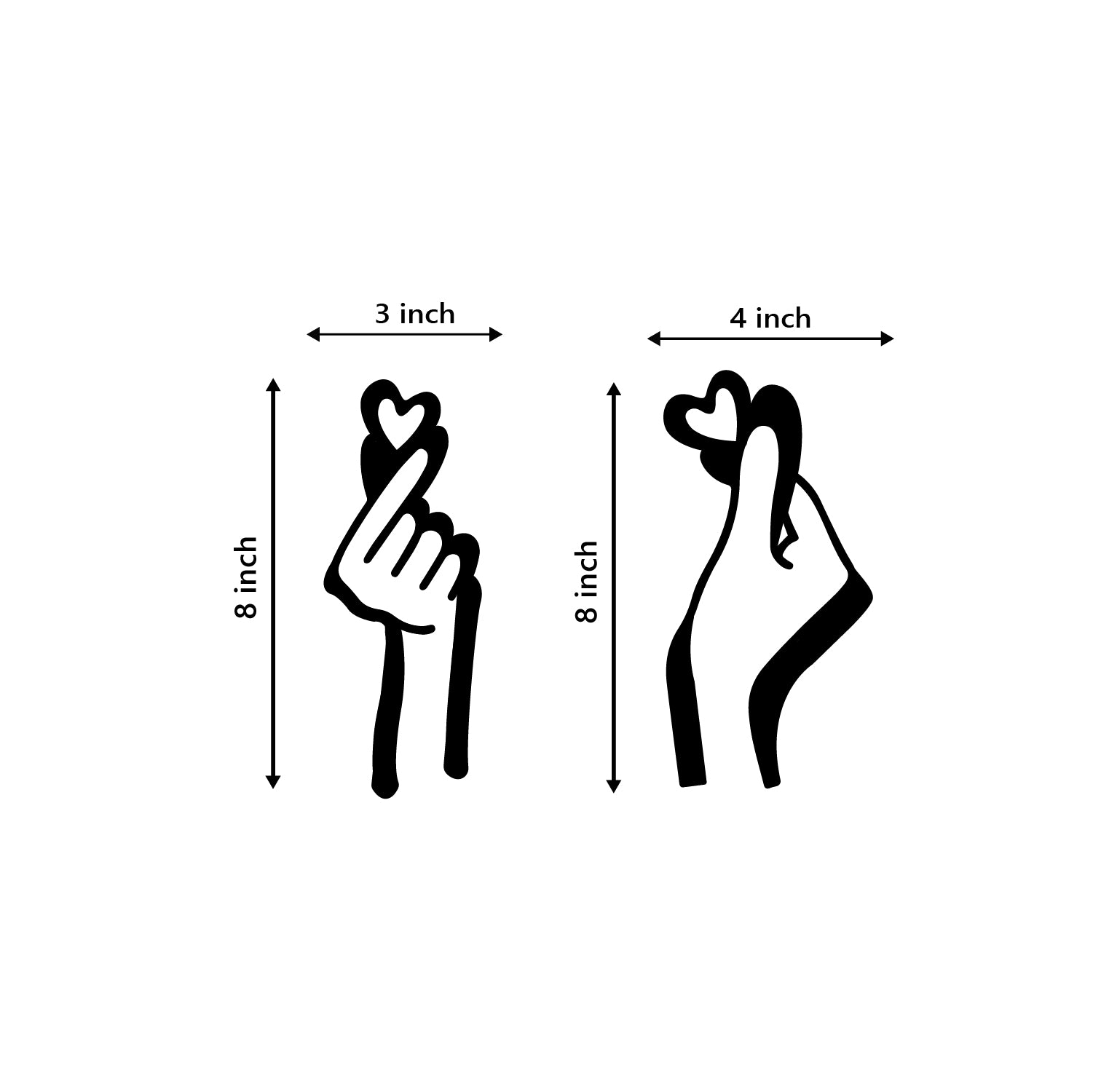 Loving Couple Hands With Hearts Black Engineered Wood Wall Art Cutout, Ready To Hang Home Decor 3