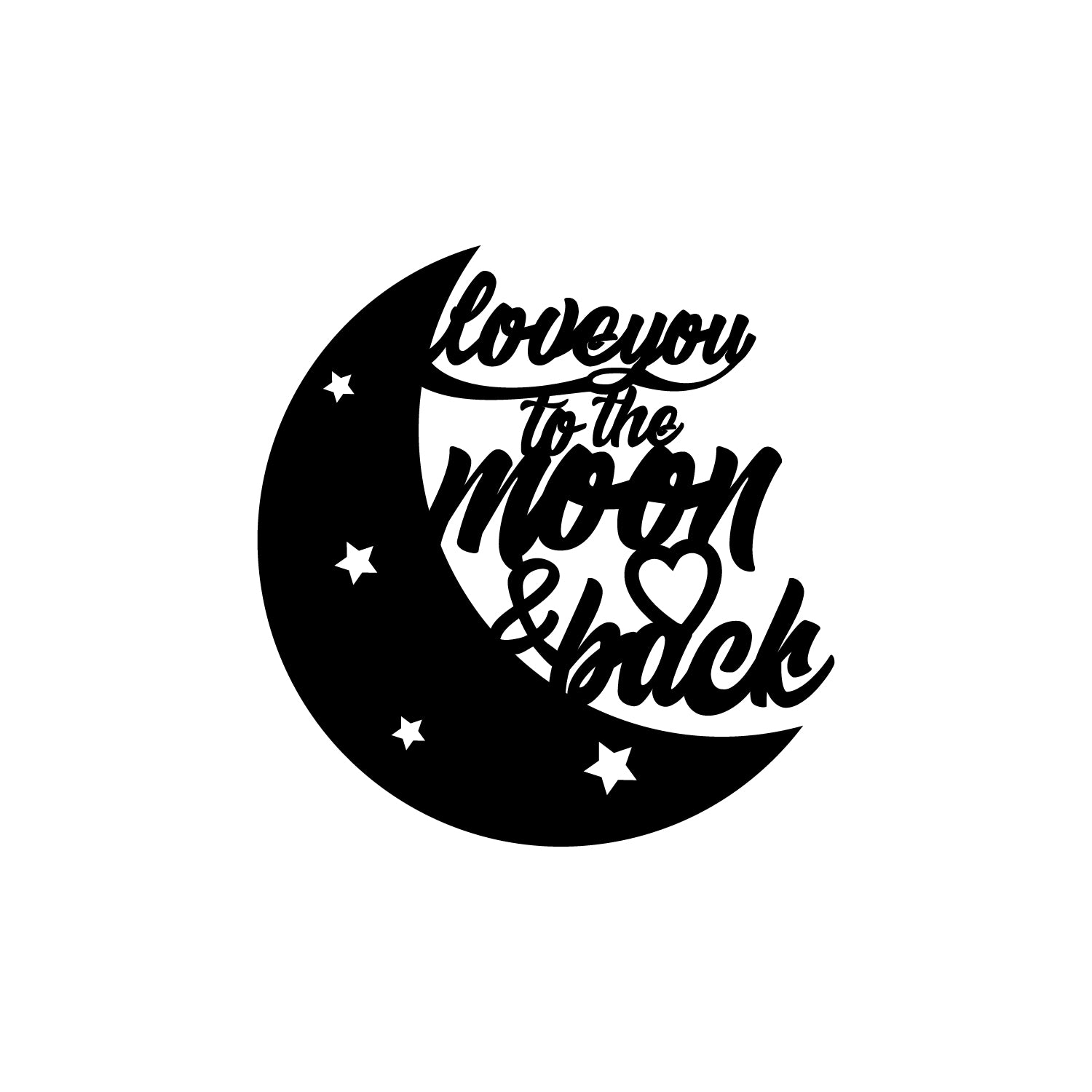 Love You To The Moon And Back Black Engineered Wood Wall Art Cutout, Ready To Hang Home Decor 2