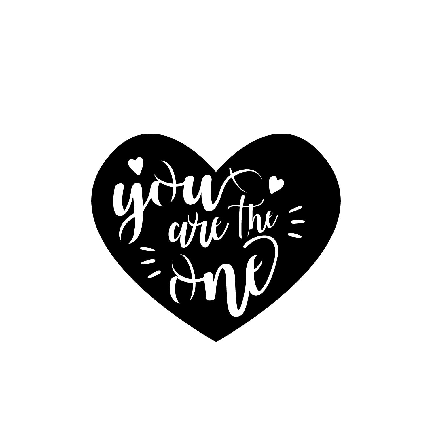 "You are the One" Love Theme Black Engineered Wood Wall Art Cutout, Ready to Hang Home Decor 2