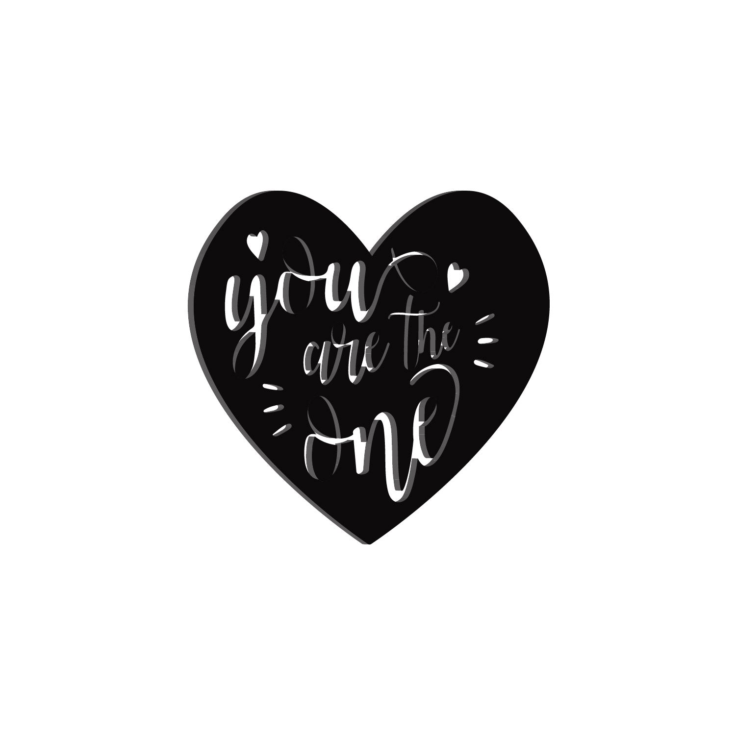 "You are the One" Love Theme Black Engineered Wood Wall Art Cutout, Ready to Hang Home Decor 4