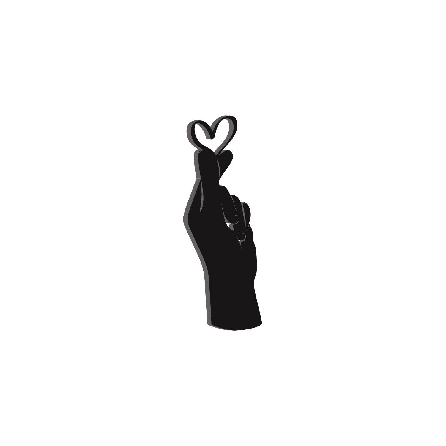 "Little Heart in Hand" Love Theme Black Engineered Wood Wall Art Cutout, Ready to Hang Home Decor 4