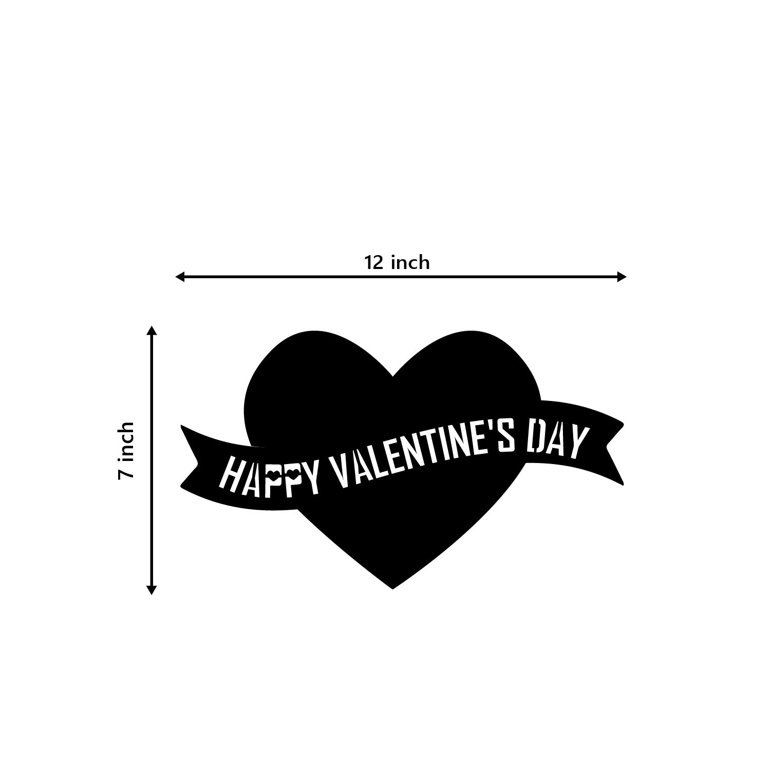 "Happy Valentine's Day" Black Engineered Wood Wall Art Cutout, Ready to Hang Home Decor 3