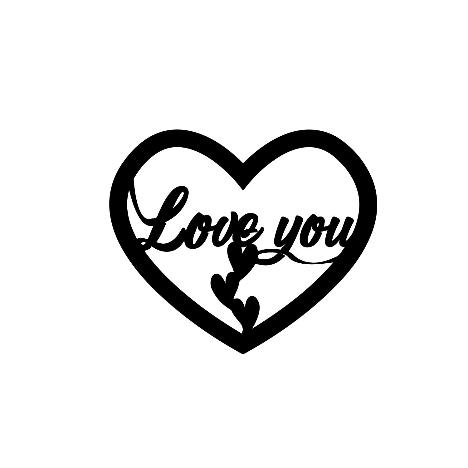"Love You with Hearts" Black Engineered Wood Wall Art Cutout, Ready to Hang Home Decor 2