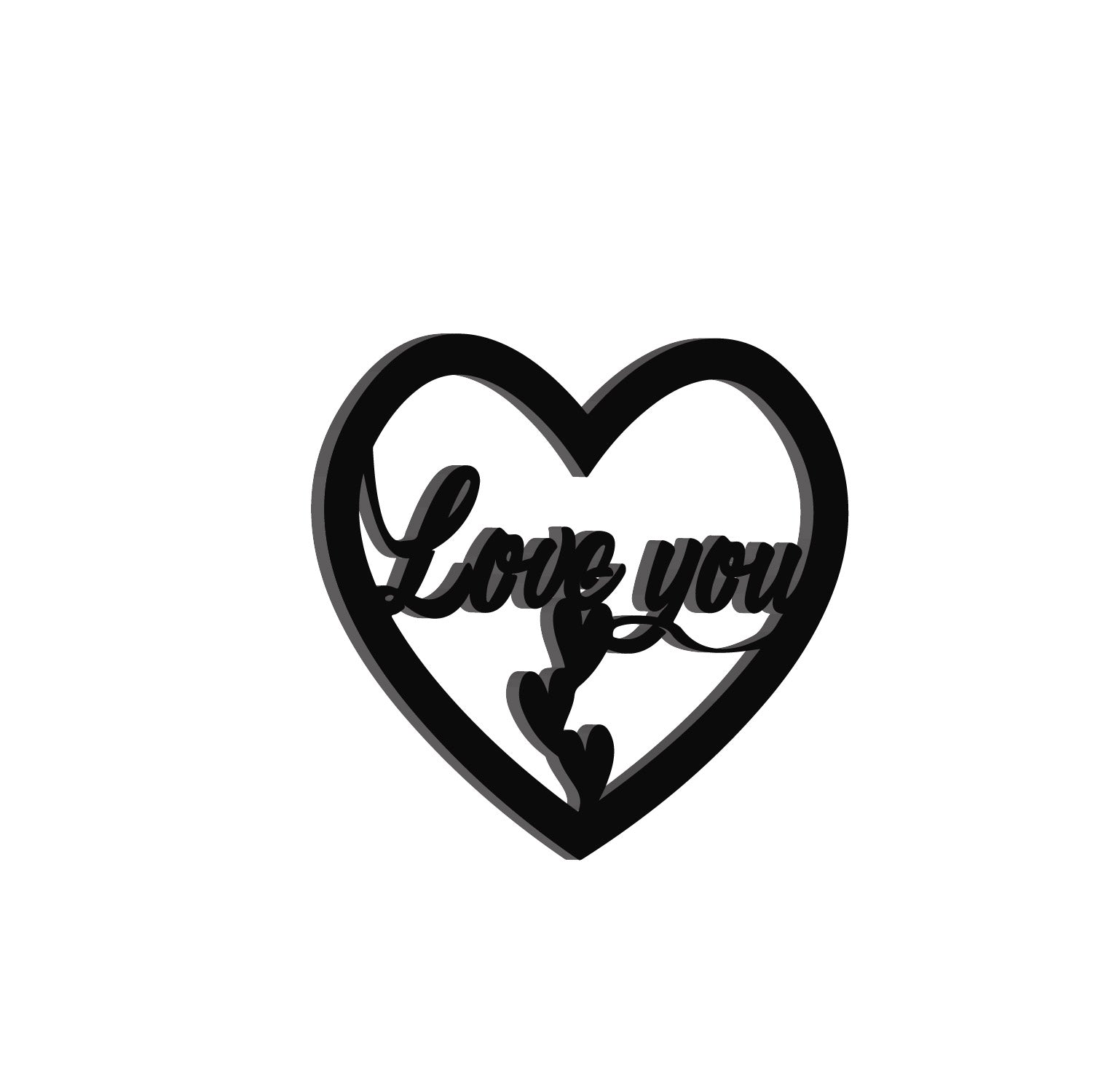 "Love You with Hearts" Black Engineered Wood Wall Art Cutout, Ready to Hang Home Decor 4