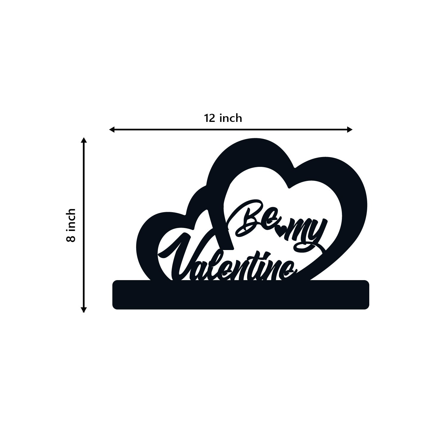 "Be My Valentine" Black Engineered Wood Wall Art Cutout, Ready to Hang Home Decor 3
