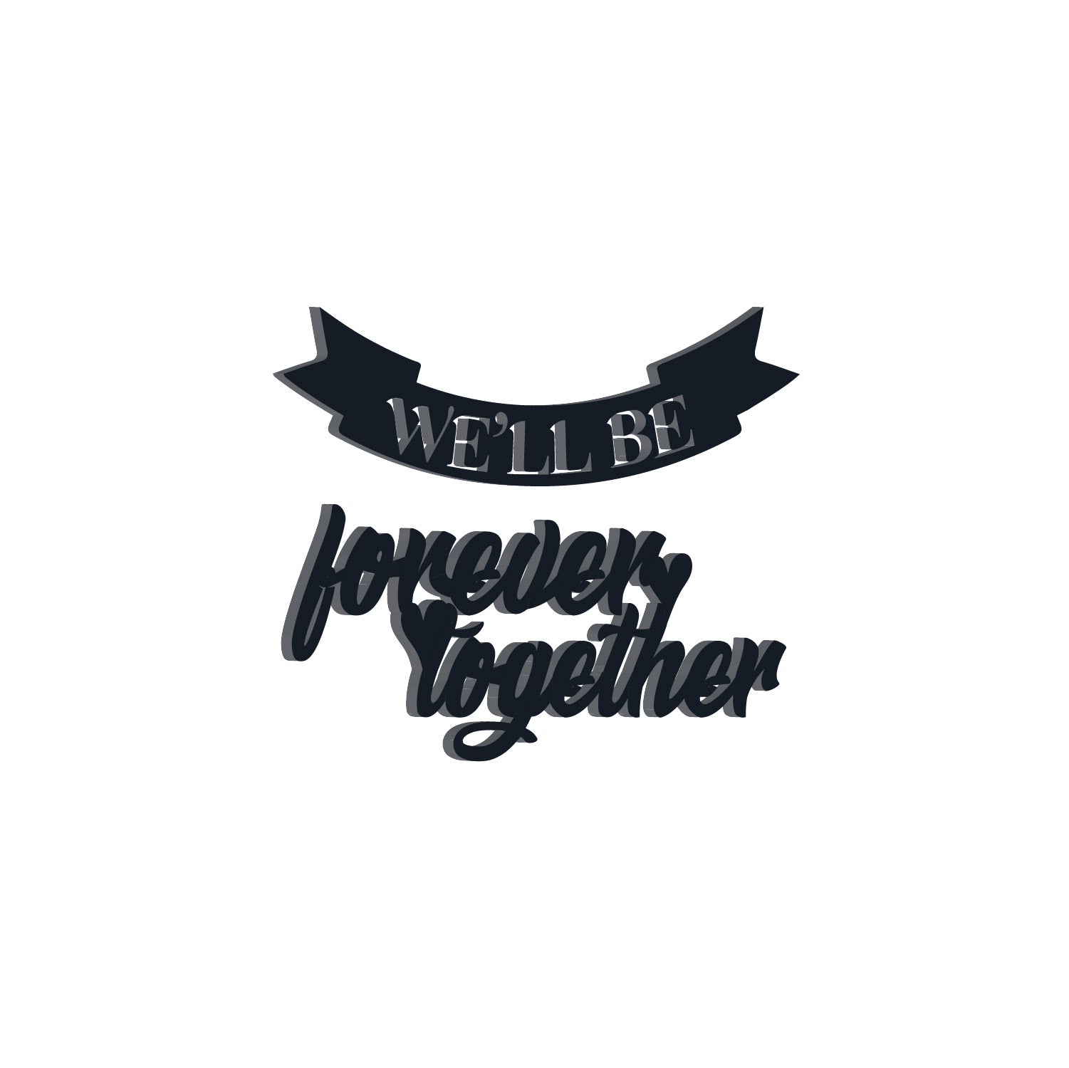 We Will Be Forever Together Love Theme Black Engineered Wood Wall Art Cutout, Ready To Hang Home Decor 4