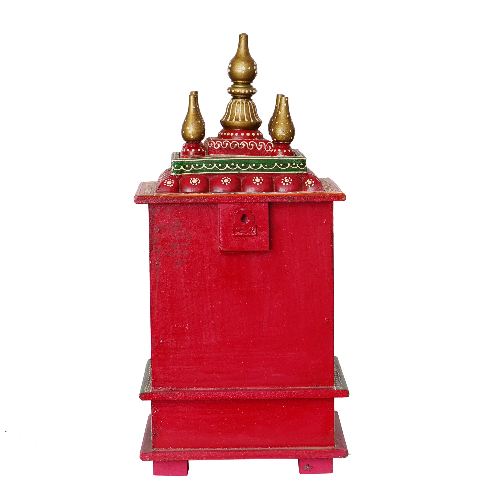 Red and Orange Wooden Pooja Temple/Mandir with Storage Option 6