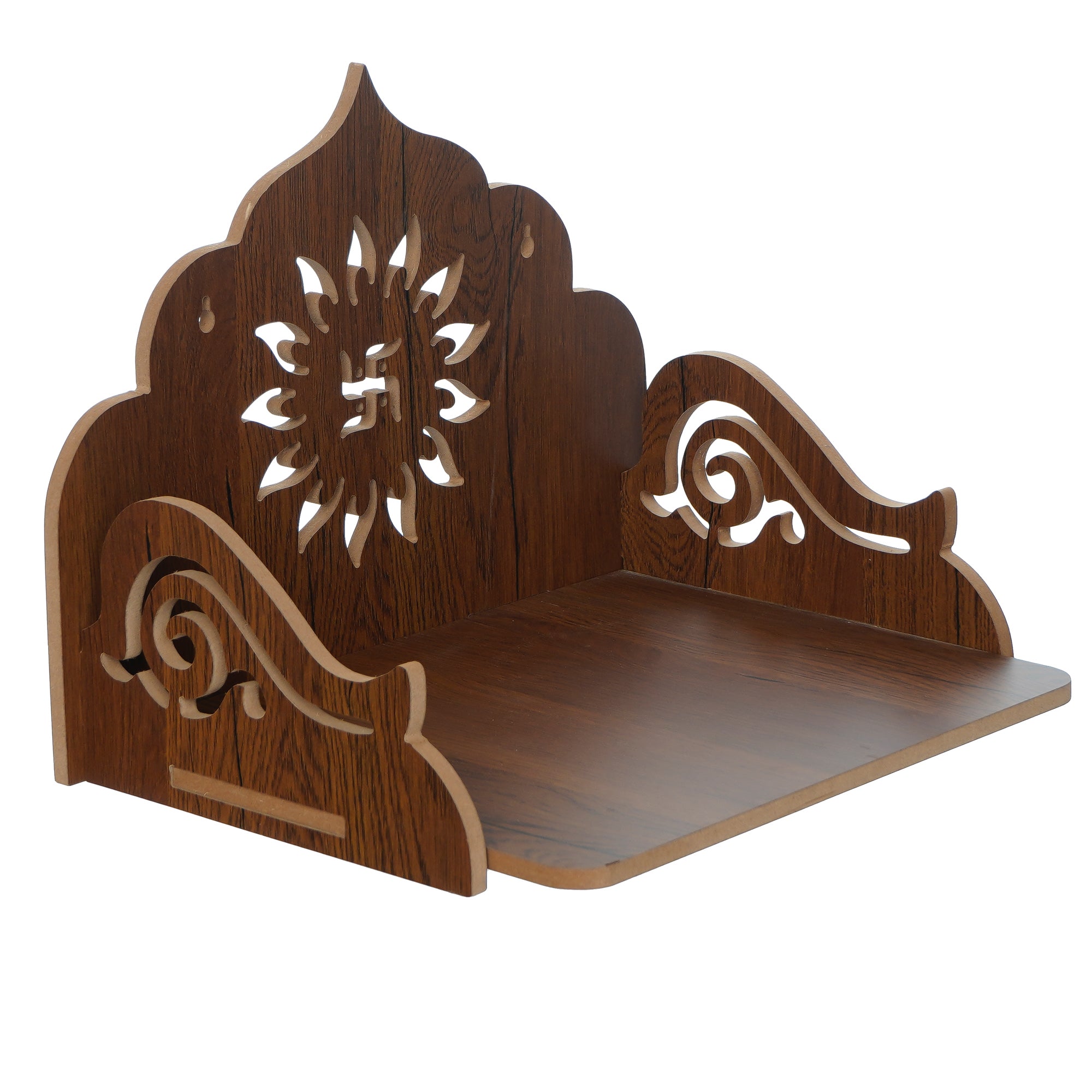 Swastik Design Laminated Wood Pooja Temple/Mandir 2