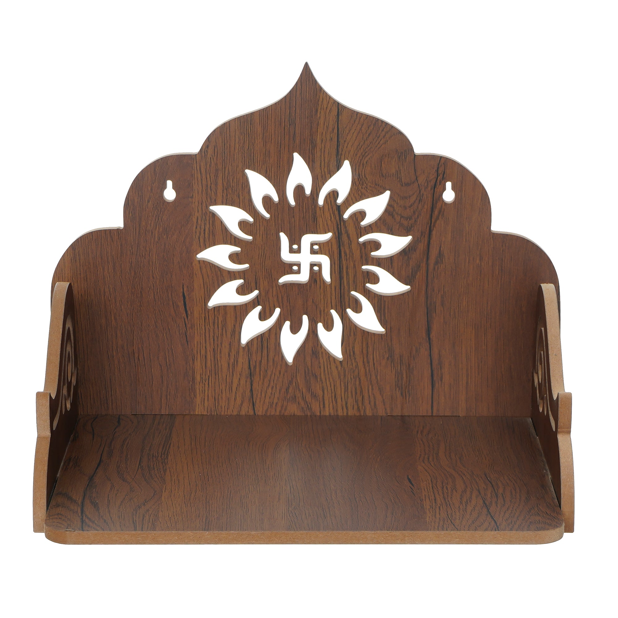 Swastik Design Laminated Wood Pooja Temple/Mandir 5