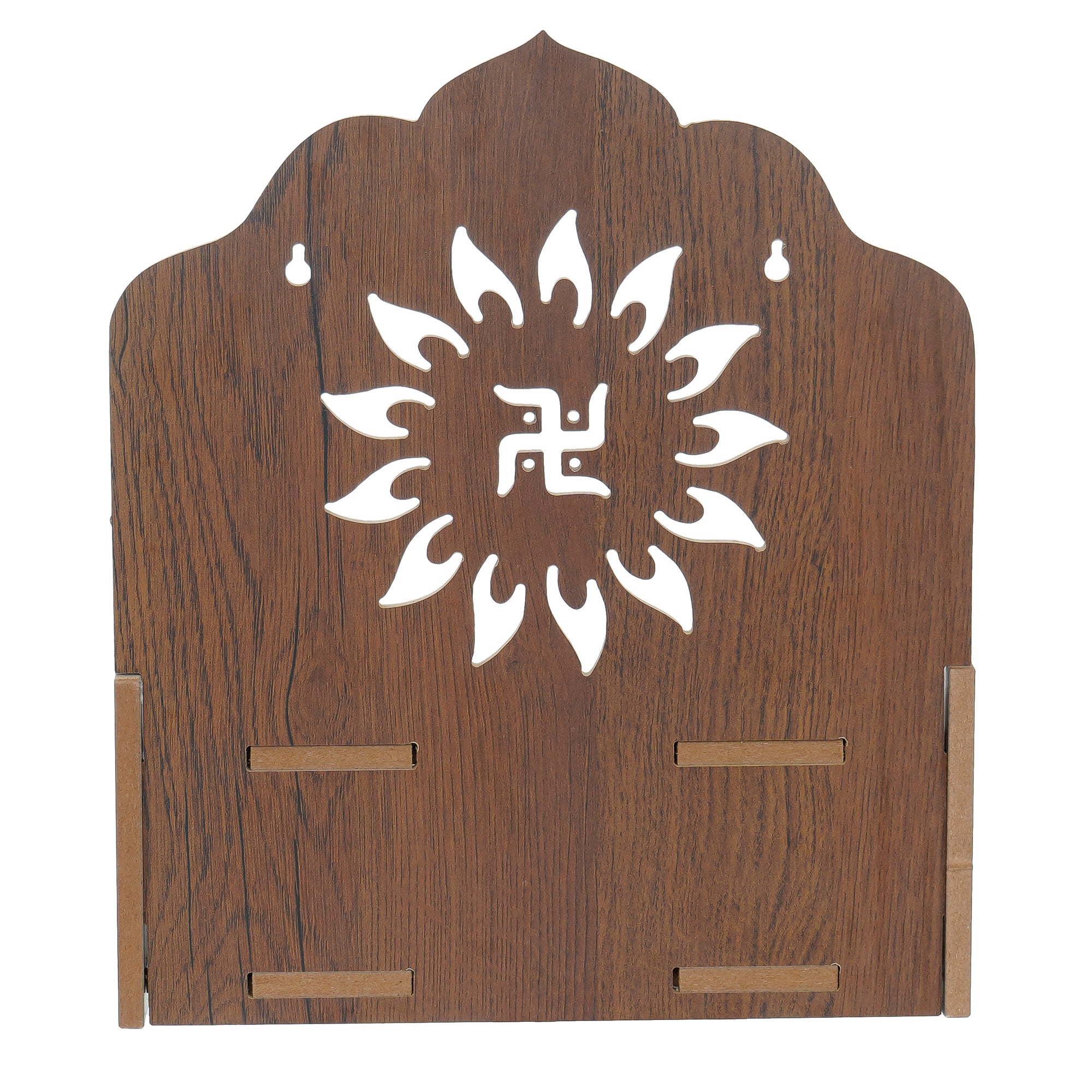 Swastik Design with Shelf Laminated Wood Pooja Temple/Mandir 6