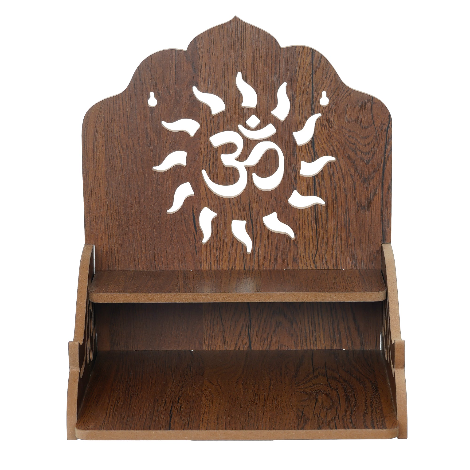 Om Design with Shelf Laminated Wood Pooja Temple/Mandir 5