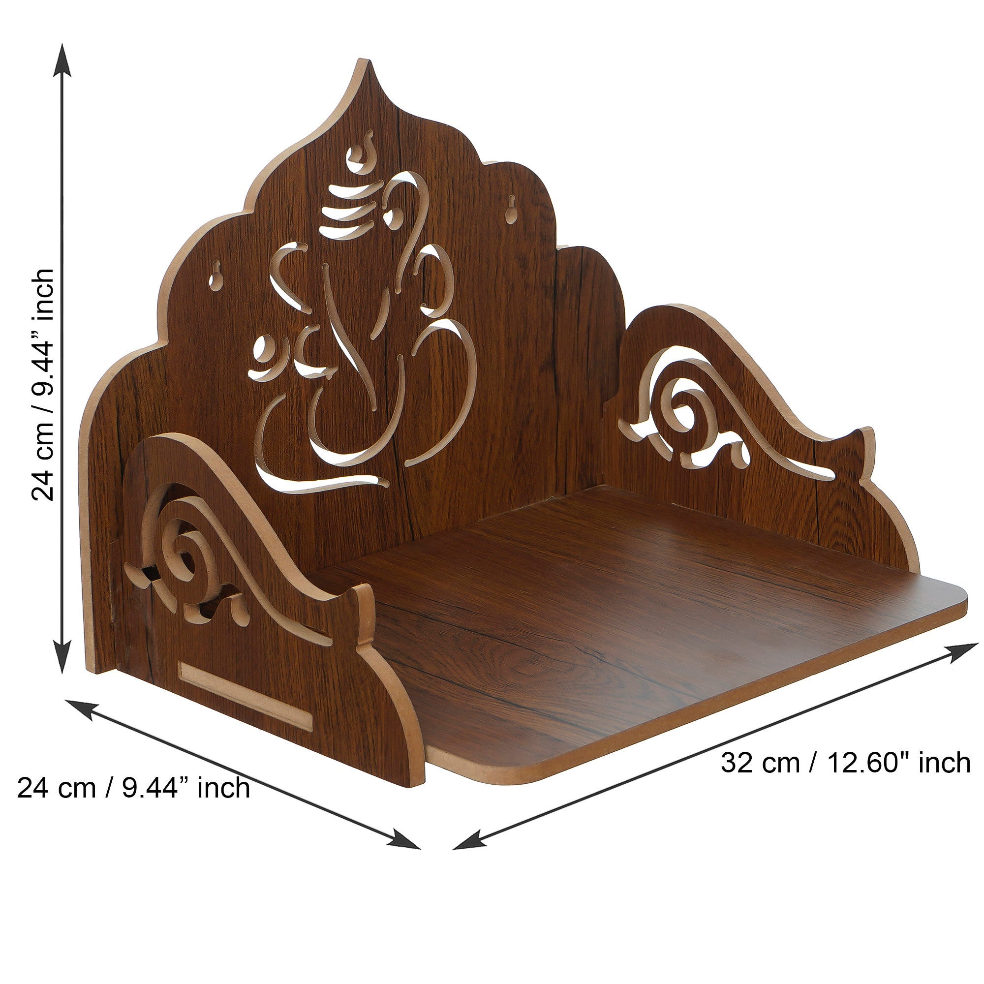 Ganesha Design Laminated Wood Pooja Temple/Mandir 3