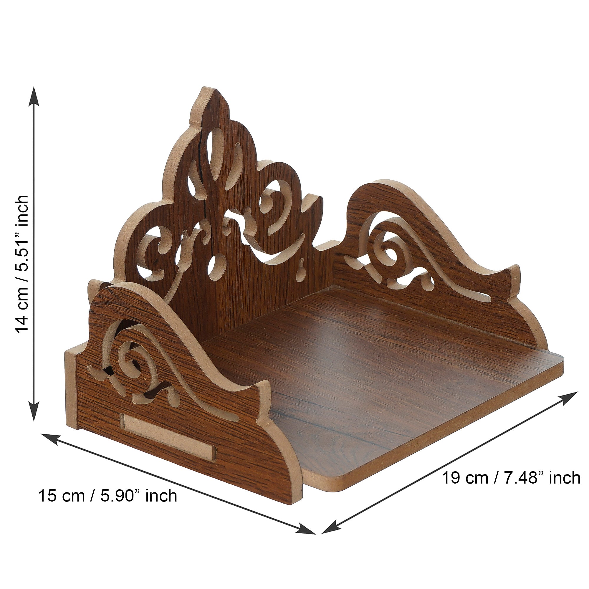 Carved Design Laminated Wood Pooja Temple/Mandir 3