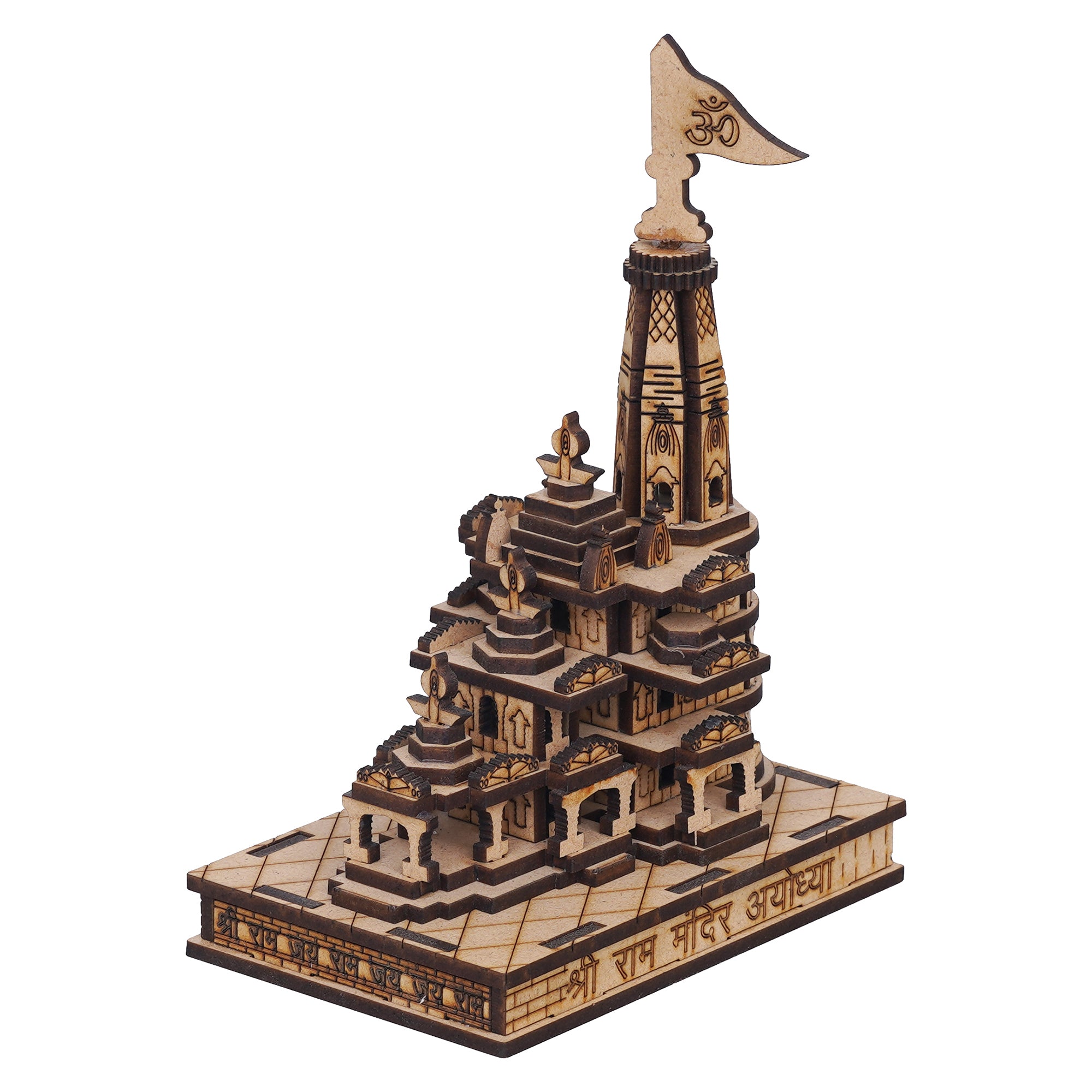 eCraftIndia Shri Ram Mandir Ayodhya Model - Wooden MDF Craftsmanship Authentic Designer Temple with Protective Gift Box - Ideal for Home Temple, Decor, and Spiritual Gifting 6