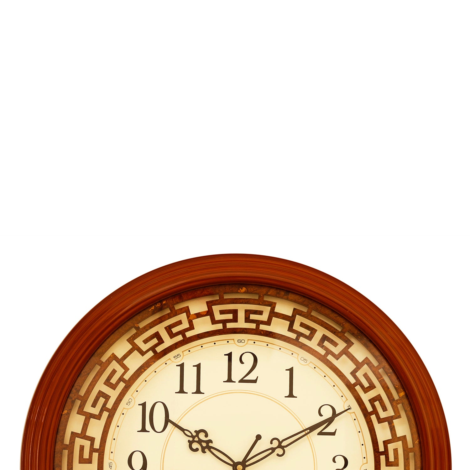Brown Round Shape Analog Wooden Wall Clock 2