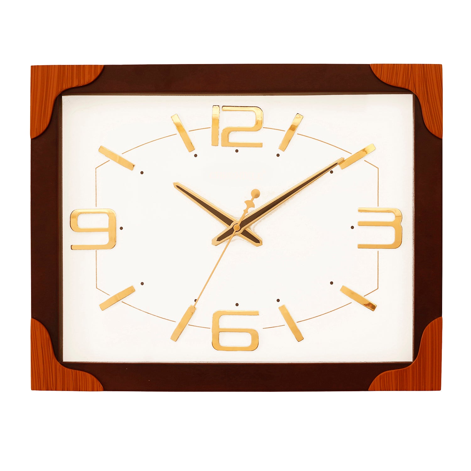 Rosewood rectangle wooden analog wall clock(33 cm x 40.5 cm)