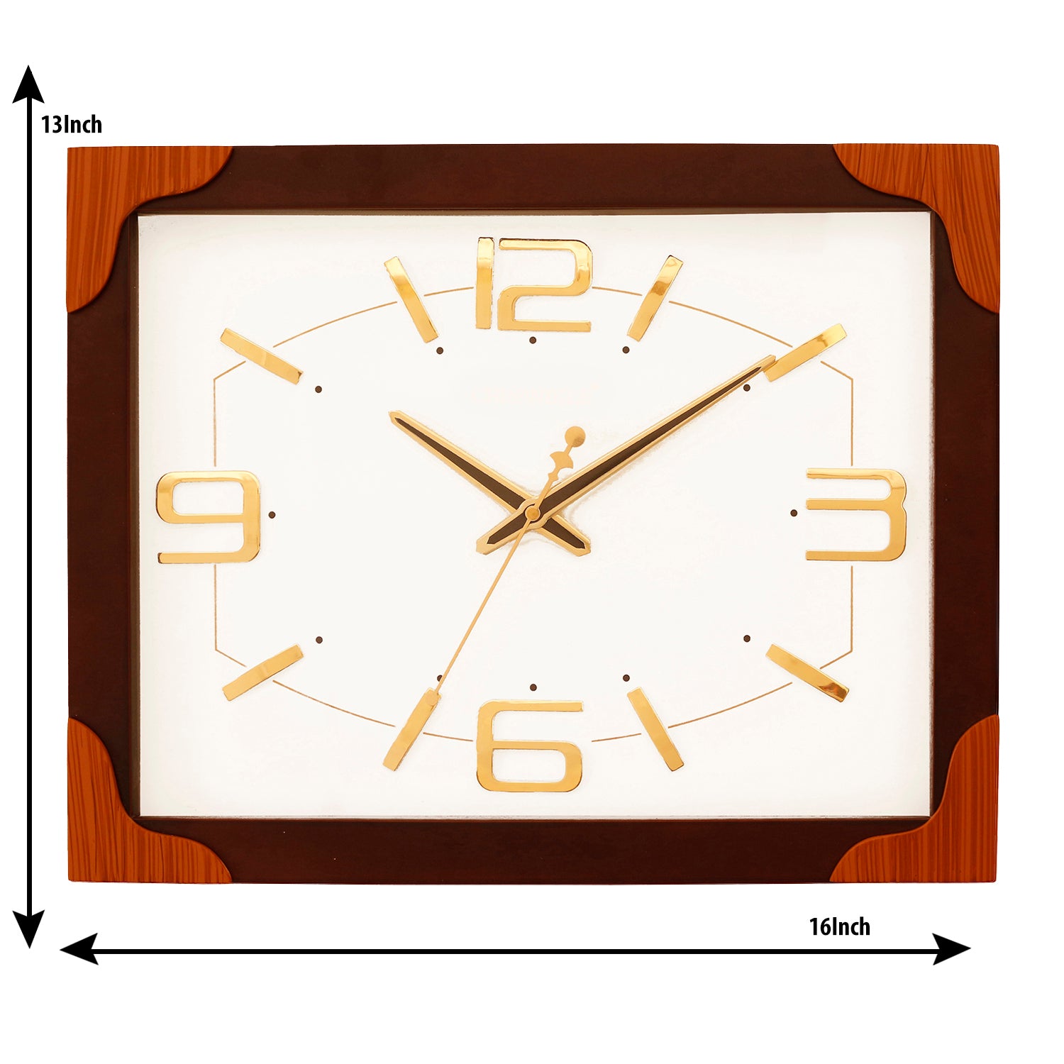 Rosewood rectangle wooden analog wall clock(33 cm x 40.5 cm) 2