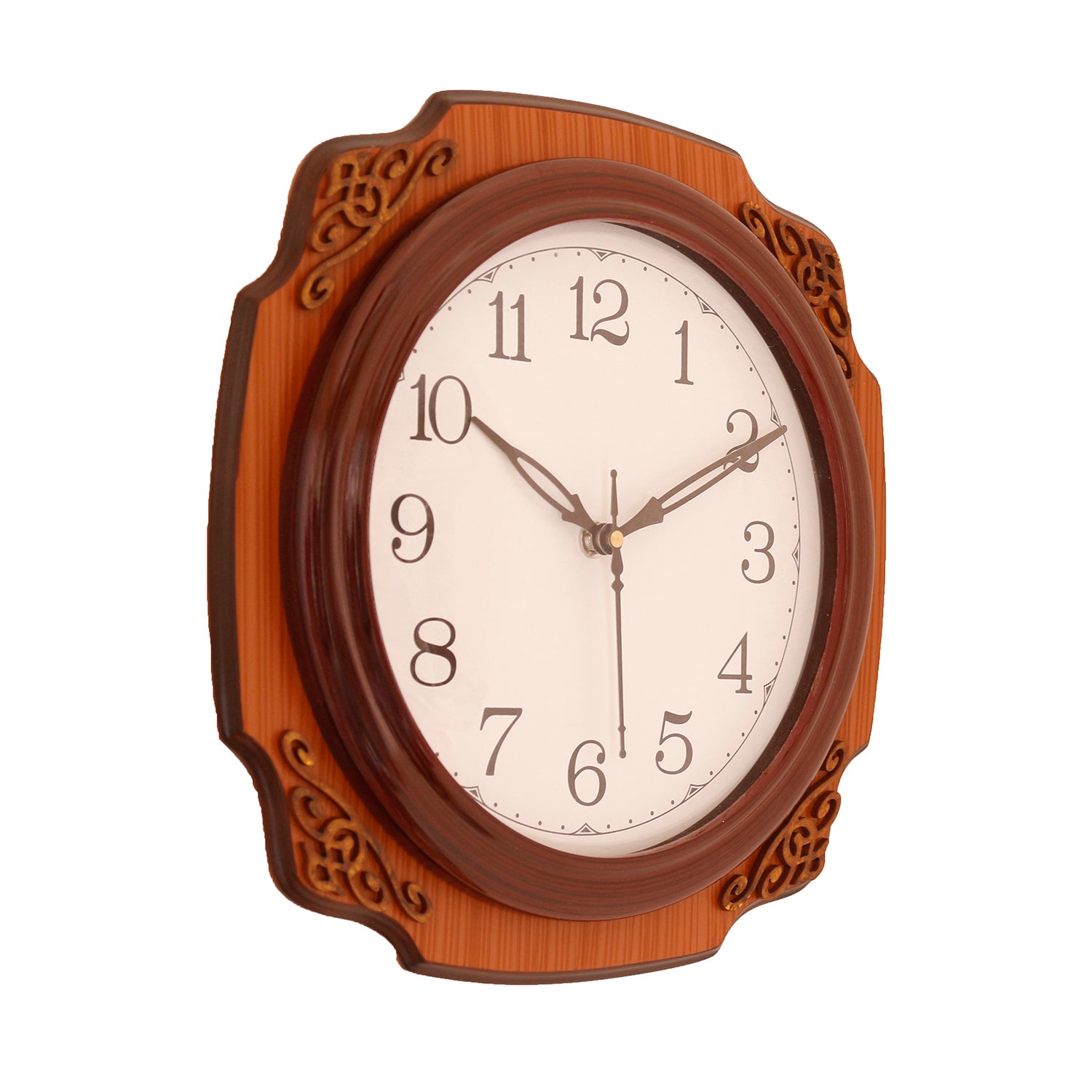 Cola Brown square wooden analog wall clock(25.4 cm x 25.4 cm) 3