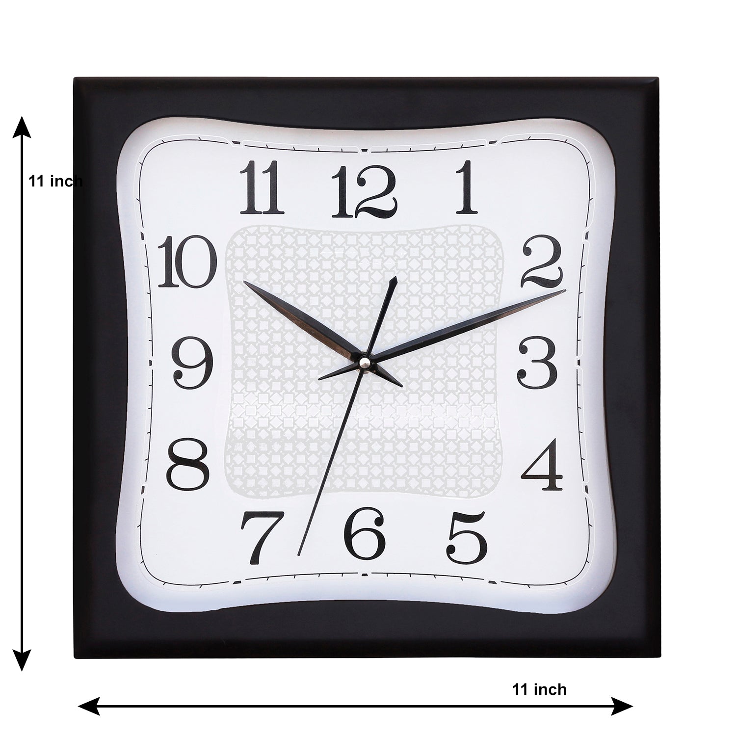 Black square wooden analog wall clock(28 cm x 28 cm) 2