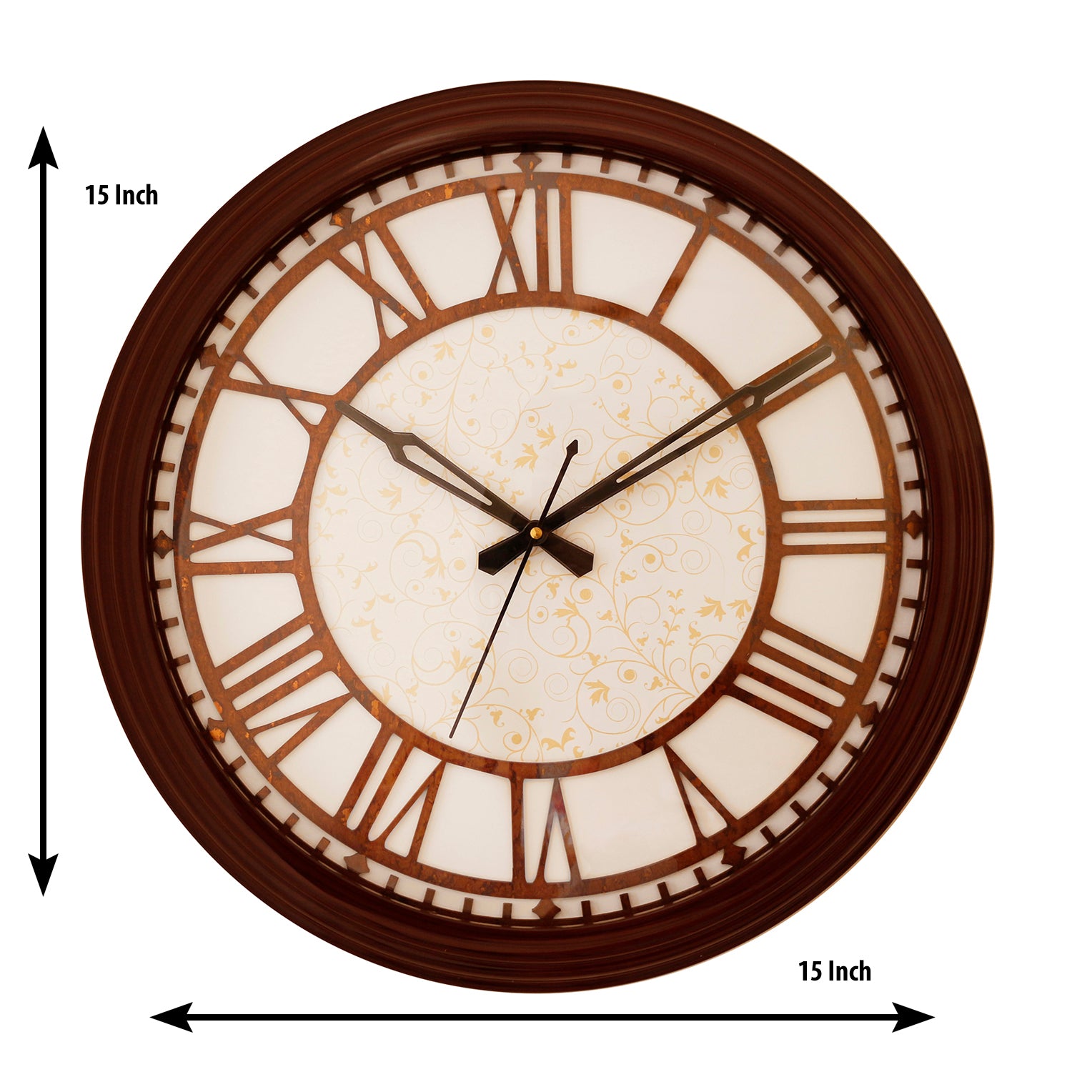 Cola Brown Round Shape Analog Wooden Wall Clock 2