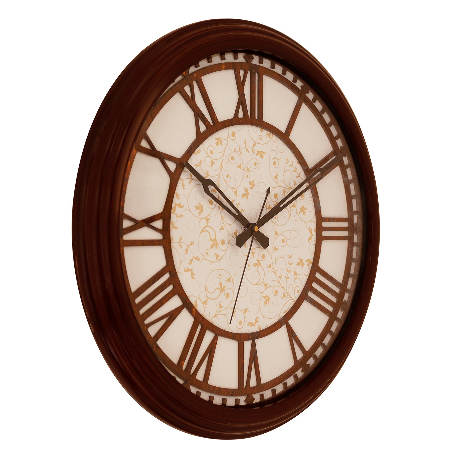 Cola Brown Round Shape Analog Wooden Wall Clock 3