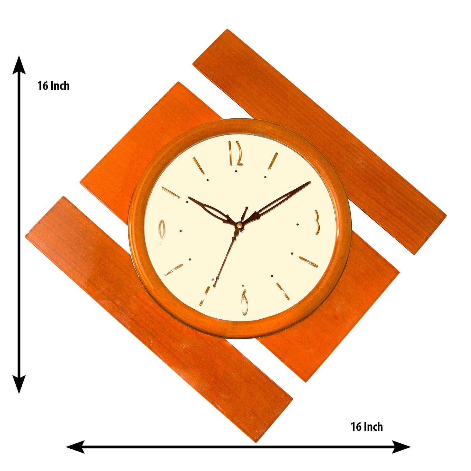 Brown kite wooden analog wall clock(40.5 cm x 40.5 cm) 2