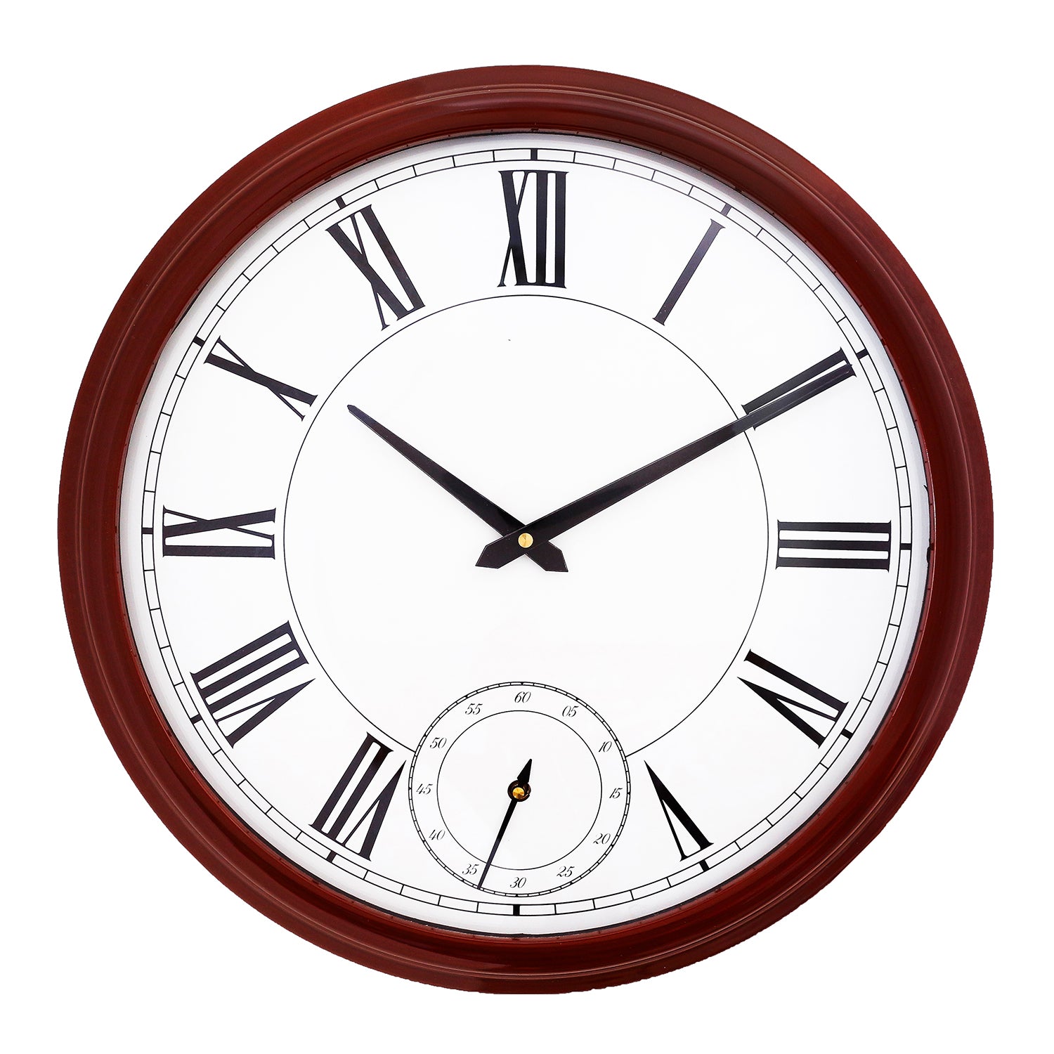 Rosewood Round Analog Wooden Wall Clock