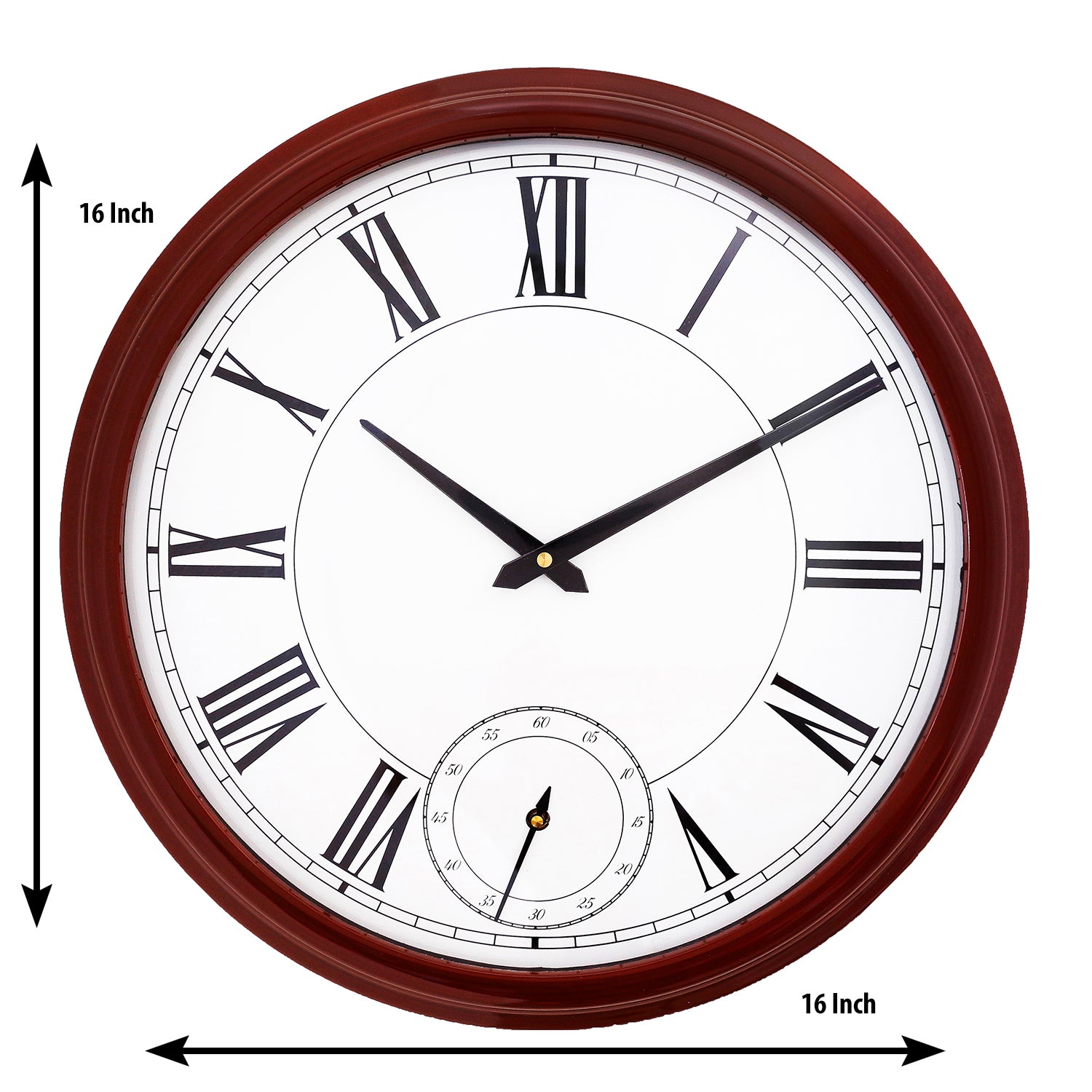 Rosewood Round Analog Wooden Wall Clock 2